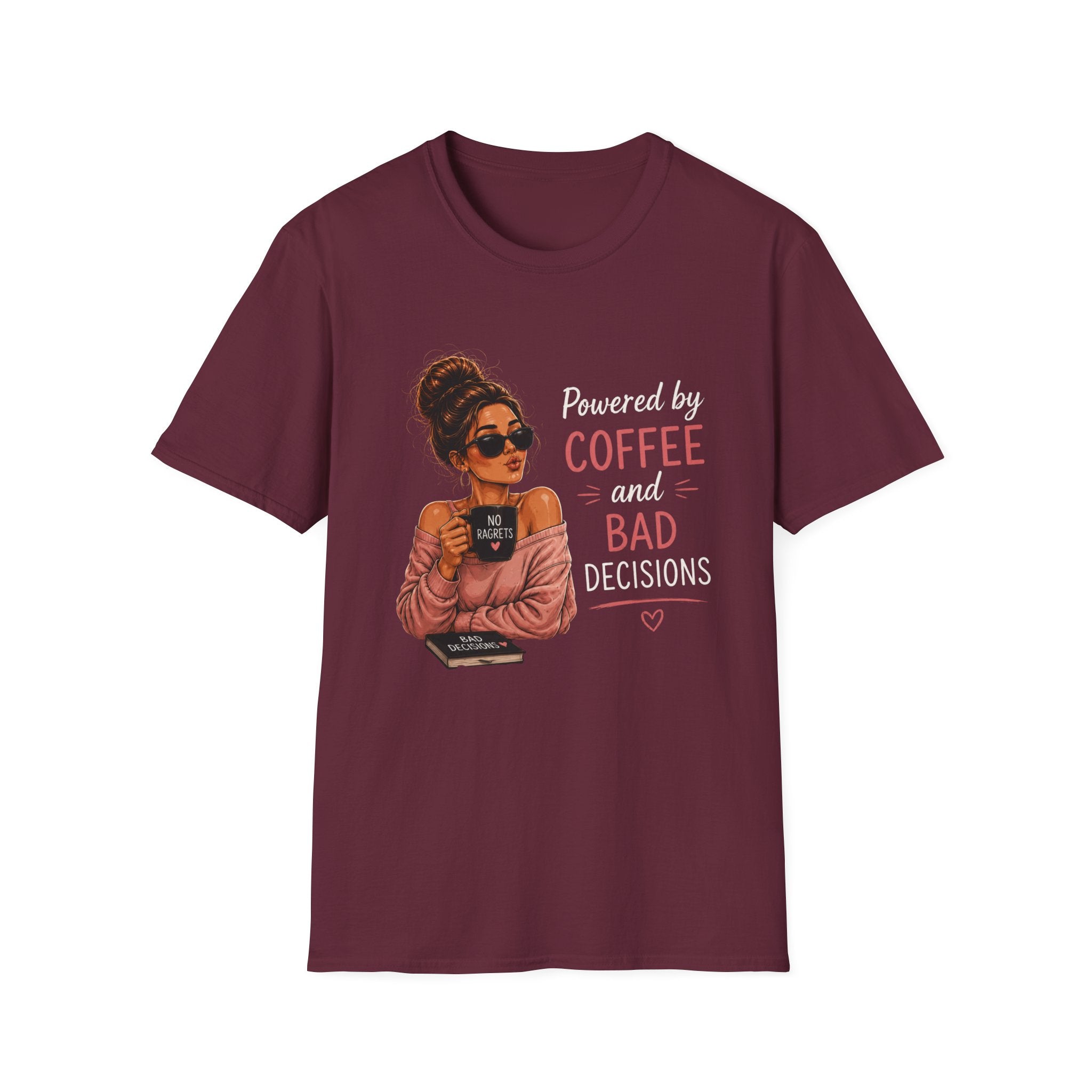 Powered by Coffee and Bad Decisions – Funny Coffee Lover Women's Design
