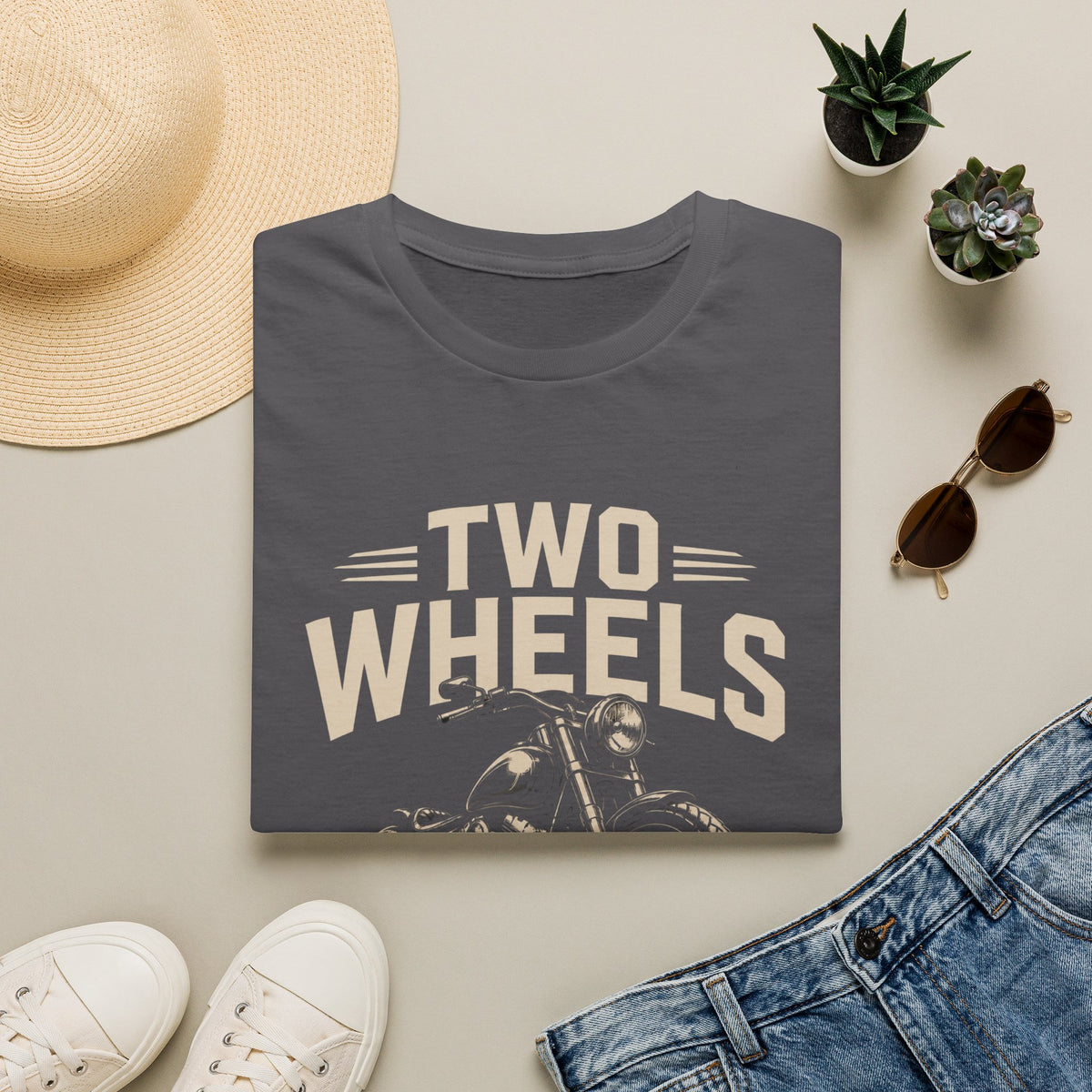 Two Wheels Move the Soul Motorcycle T-Shirt – Vintage Motorcycle Freedom Rider Design