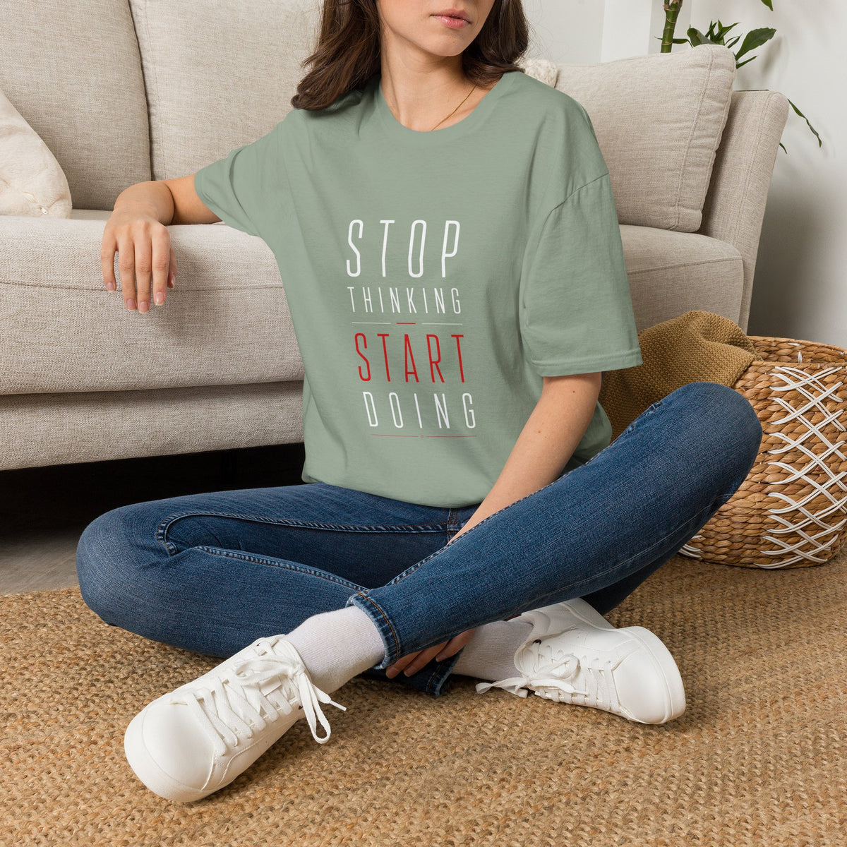 Stop Thinking Start Doing – Minimalist Motivational T-Shirt