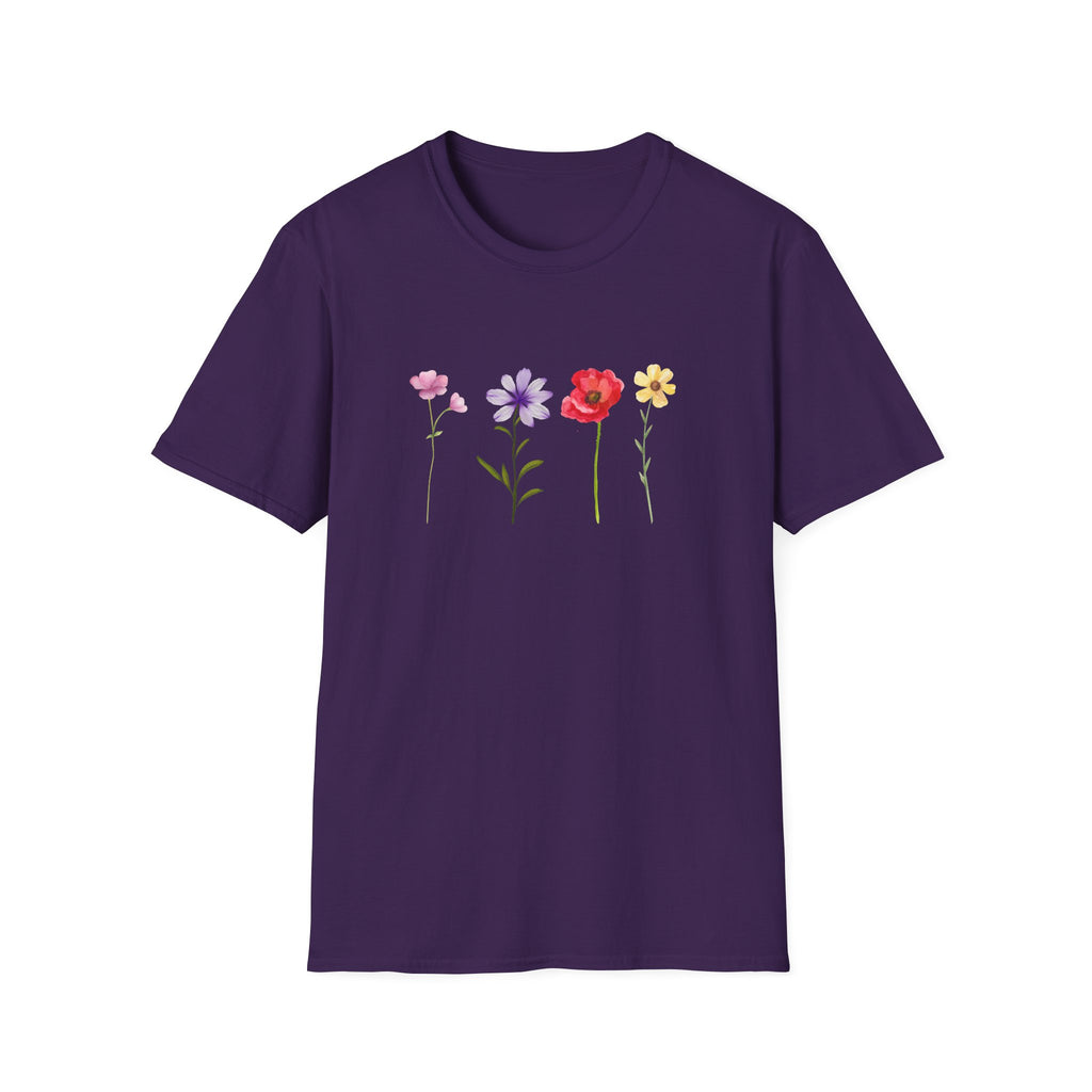 Delicate Wildflower Collection – Watercolor Botanical Floral Illustration Tee
