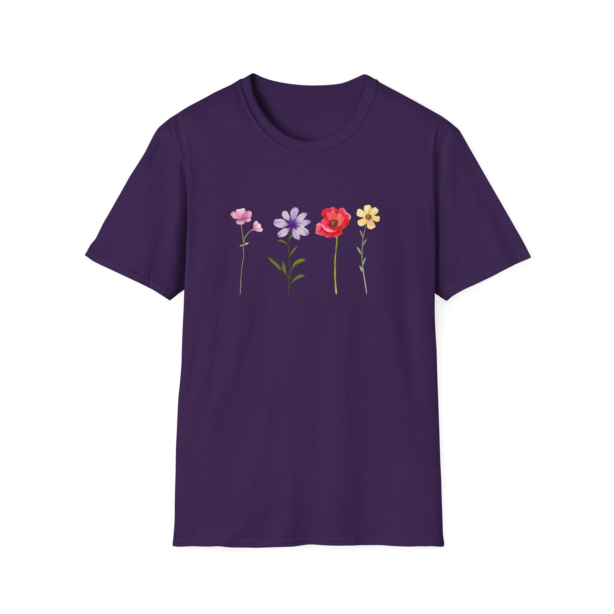 Delicate Wildflower Collection – Watercolor Botanical Floral Illustration Tee