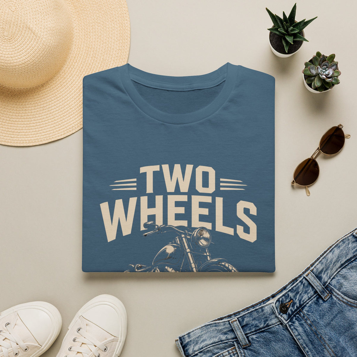 Two Wheels Move the Soul Motorcycle T-Shirt – Vintage Motorcycle Freedom Rider Design