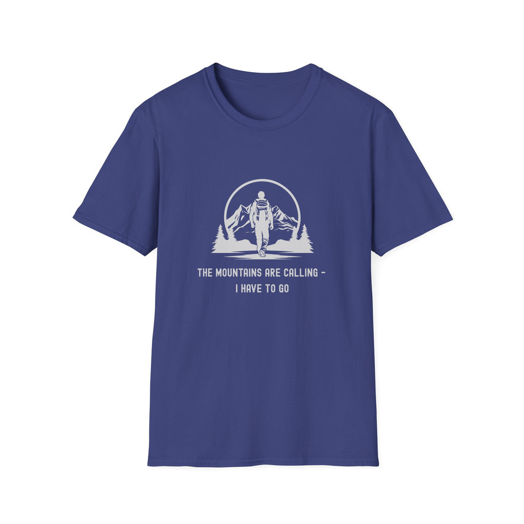 Astronaut Hiking T-Shirt — “The Mountains Are Calling” Adventure Tee