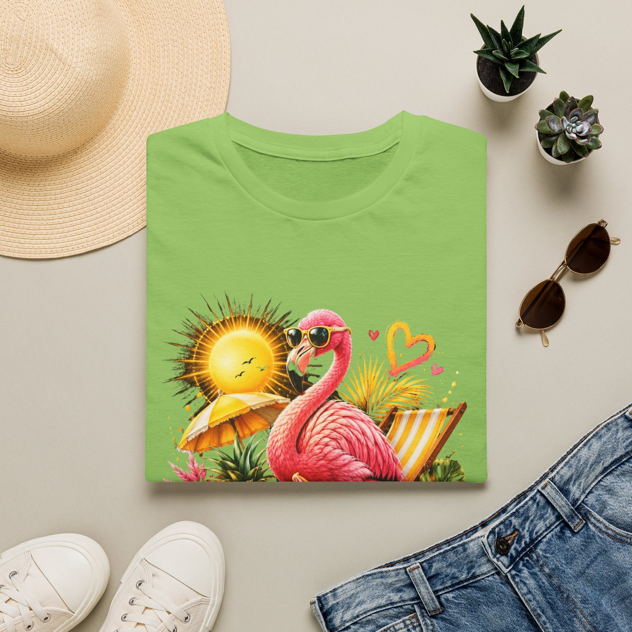 Summer Flamingo T-Shirt — Tropical Sunset Beach Graphic Tee