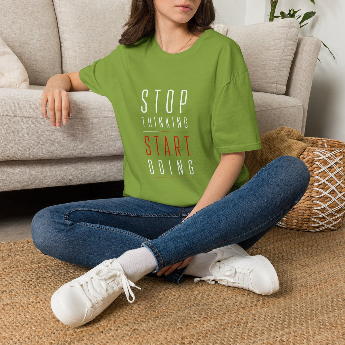 Stop Thinking Start Doing – Minimalist Motivational T-Shirt