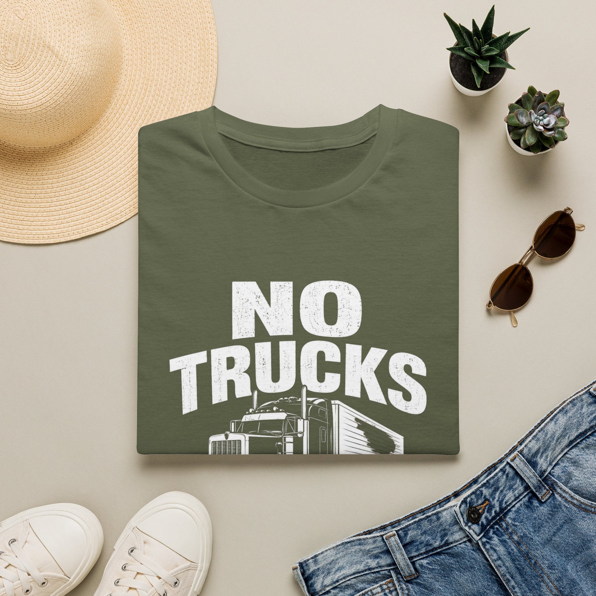 No Trucks No Stuff T-Shirt — Funny Truck Graphic Tee for Anti-Truck Fans