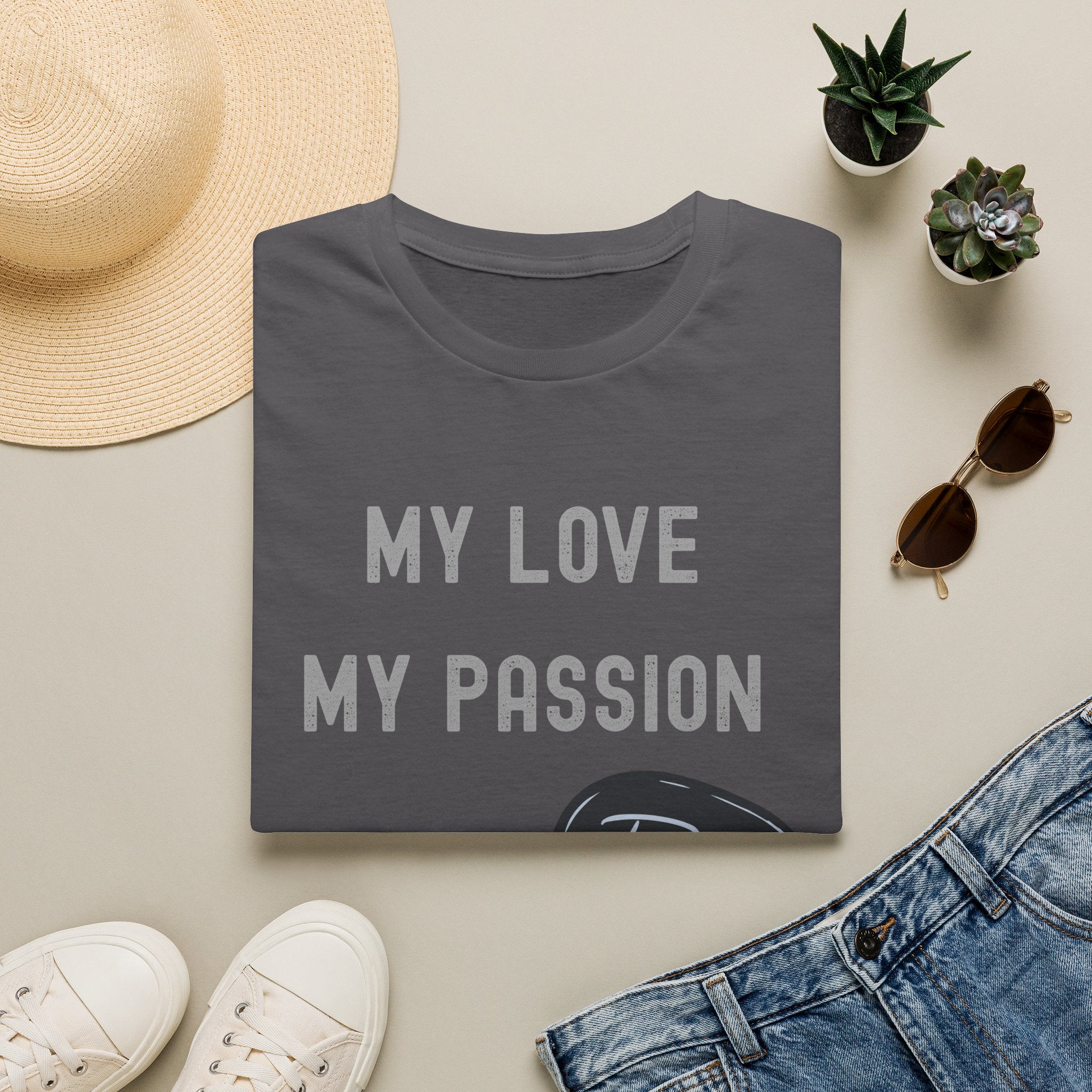 My Love My Passion Rock Guitar Pick Design | Music Lover Graphic   T‑Shirt — "My Love My Passion" Music Tee