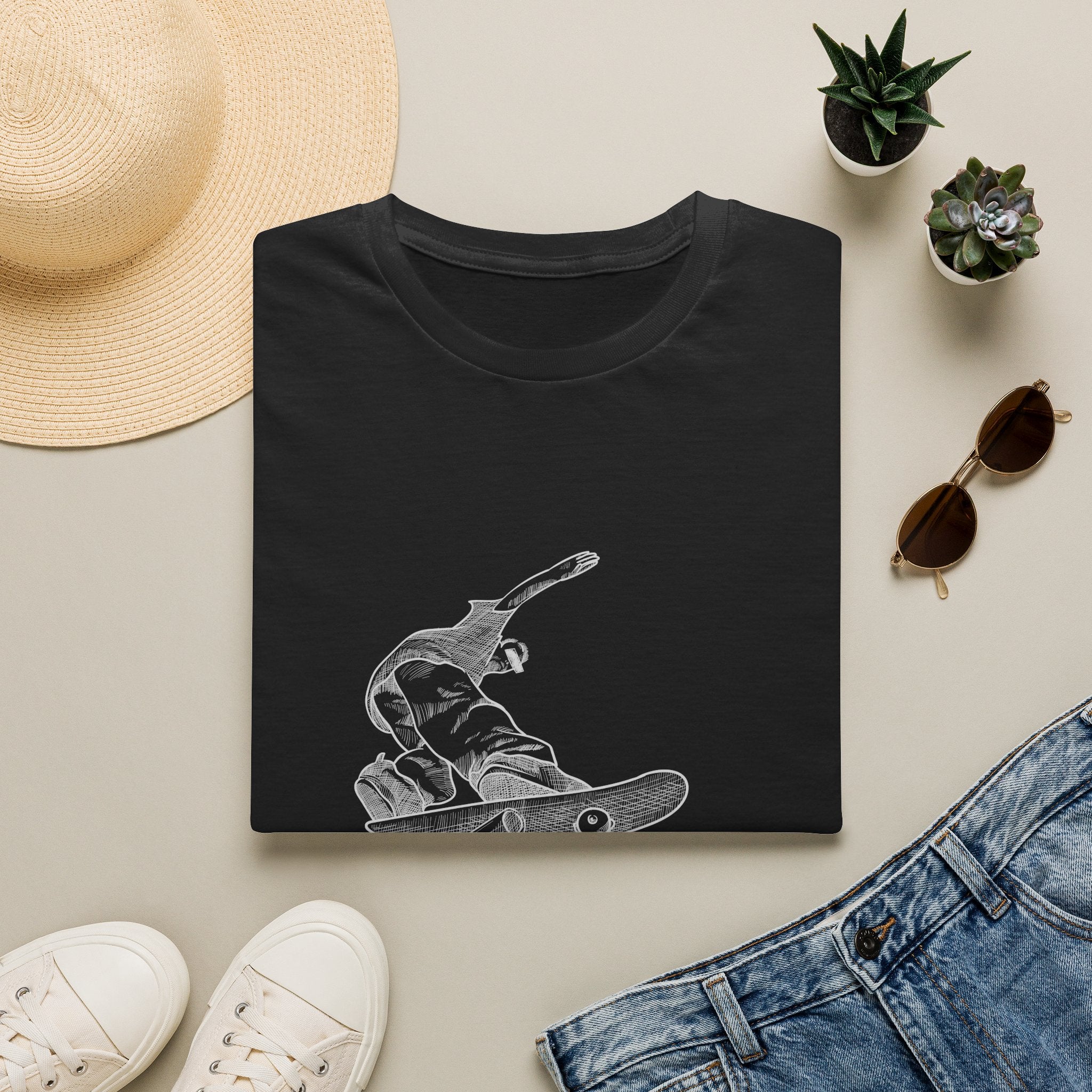 Skateboarder Graphic T-Shirt — "Born to Skate" Retro Skate Tee