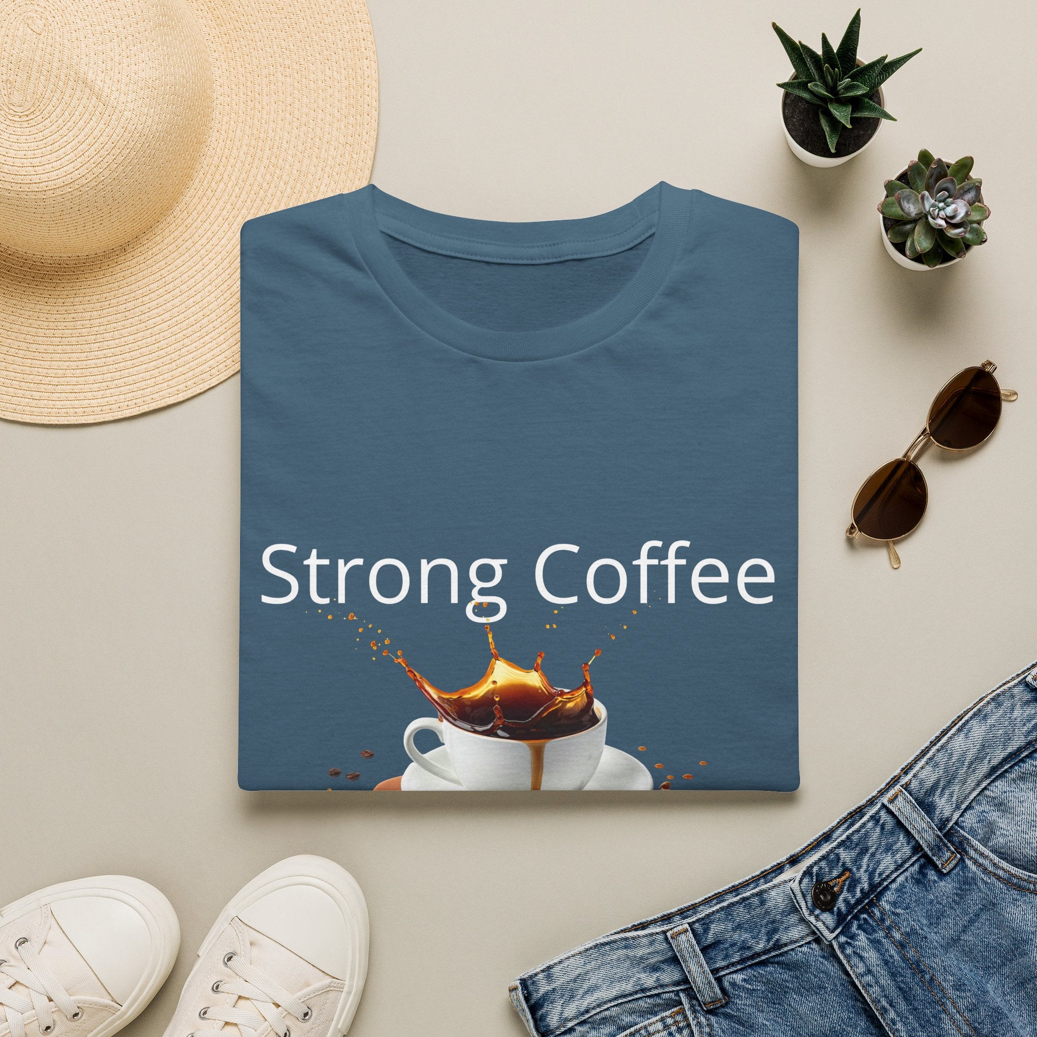 Strong Coffee Strong Mind T-Shirt — Bold Coffee Lover Tee - Motivational Coffee Lover Quote with Splash Art