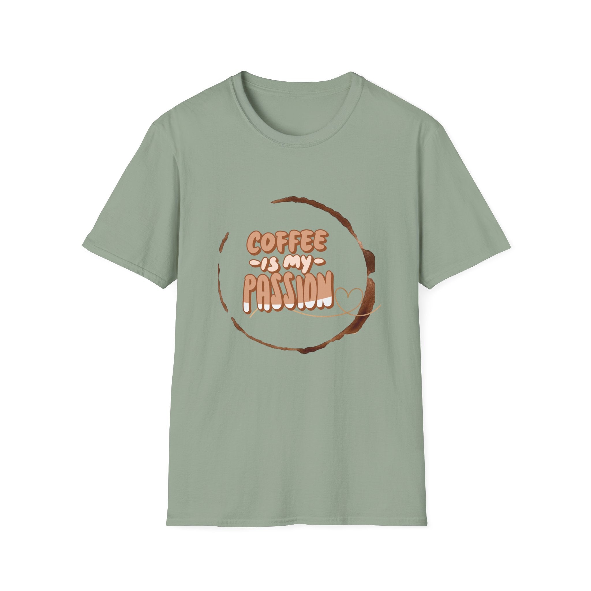 Coffee Is My Passion T-Shirt — Retro Coffee Stain Graphic Tee for Coffee Lovers