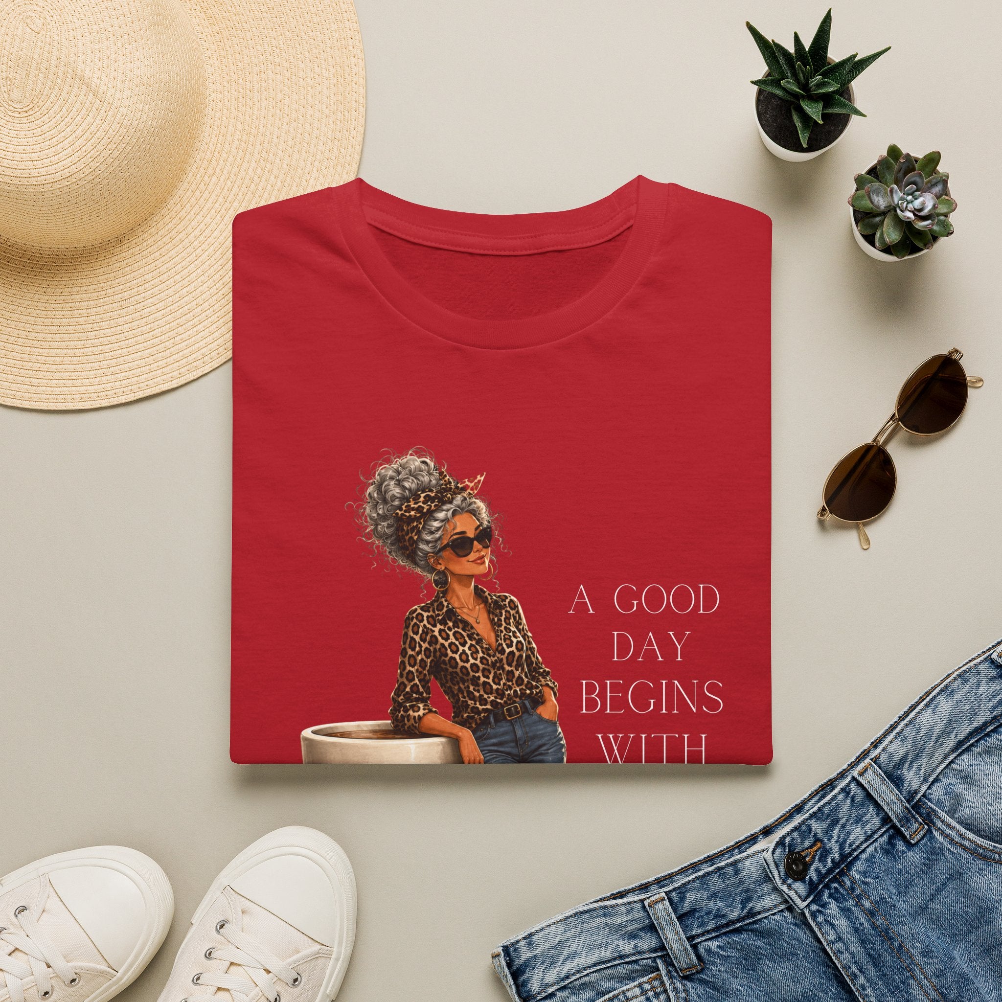 Coffee Morning T-Shirt — "A Good Day Begins With Coffee" Graphic Tee