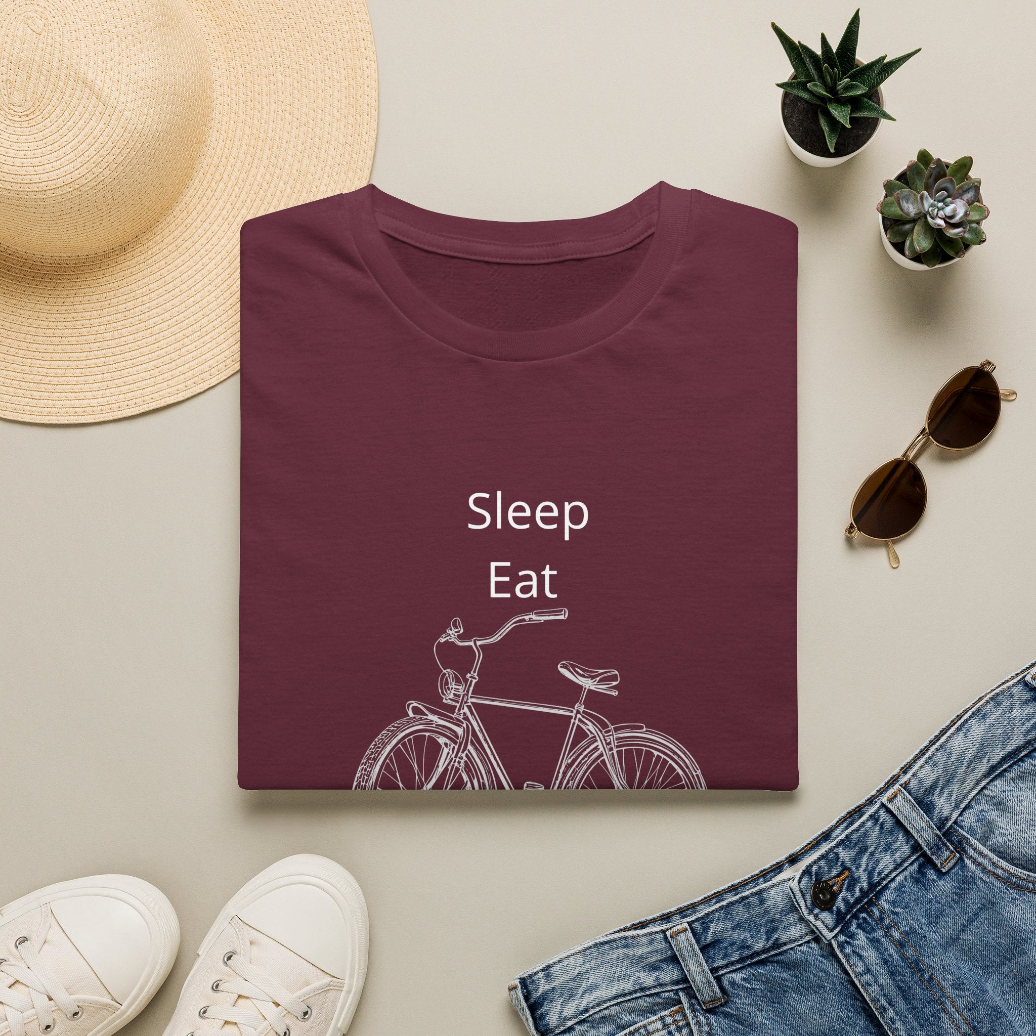 Sleep Eat Repeat Bicycle T-Shirt — Casual Bike Rider Shirt