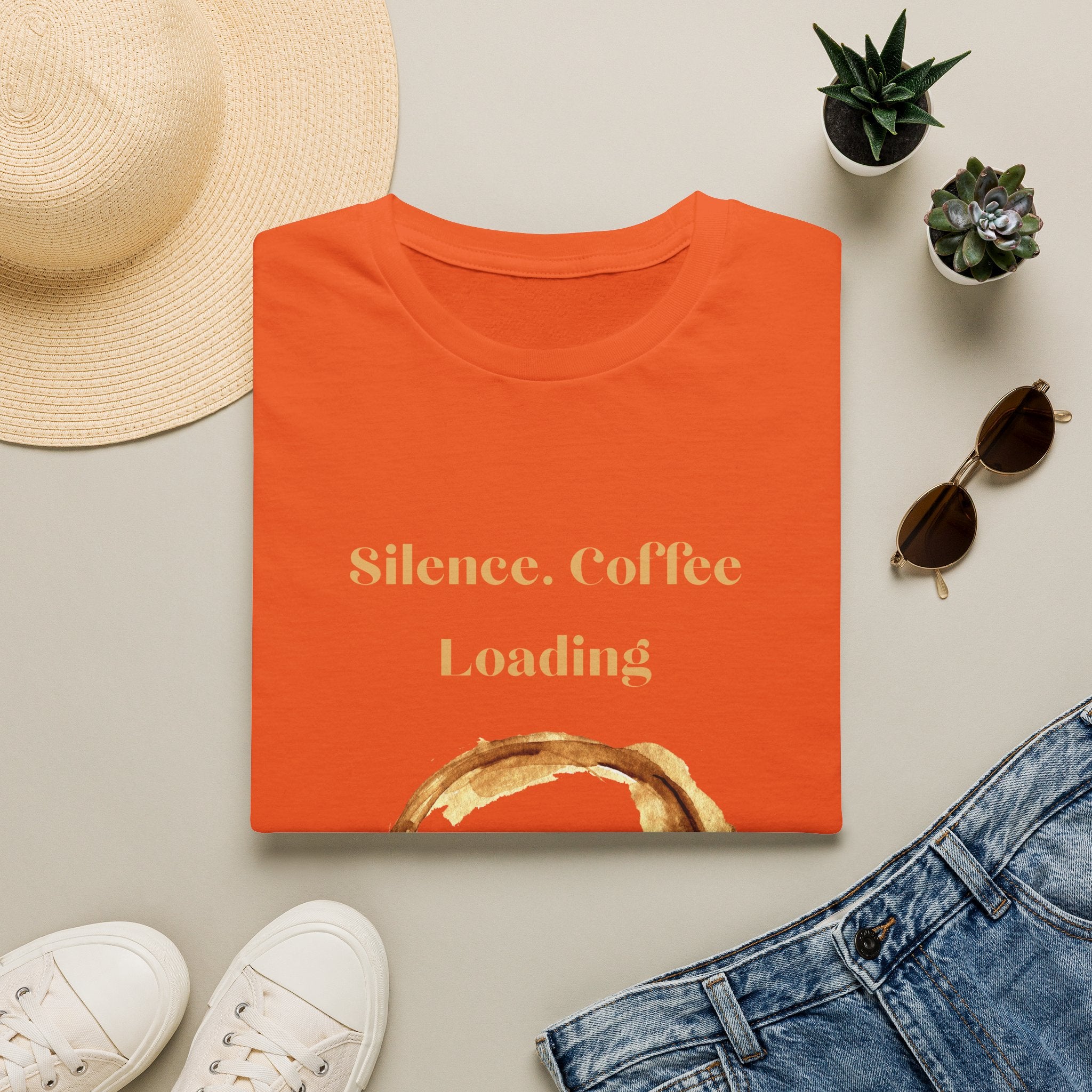 Silence. Coffee Loading T‑Shirt — Funny Coffee Lover Tee