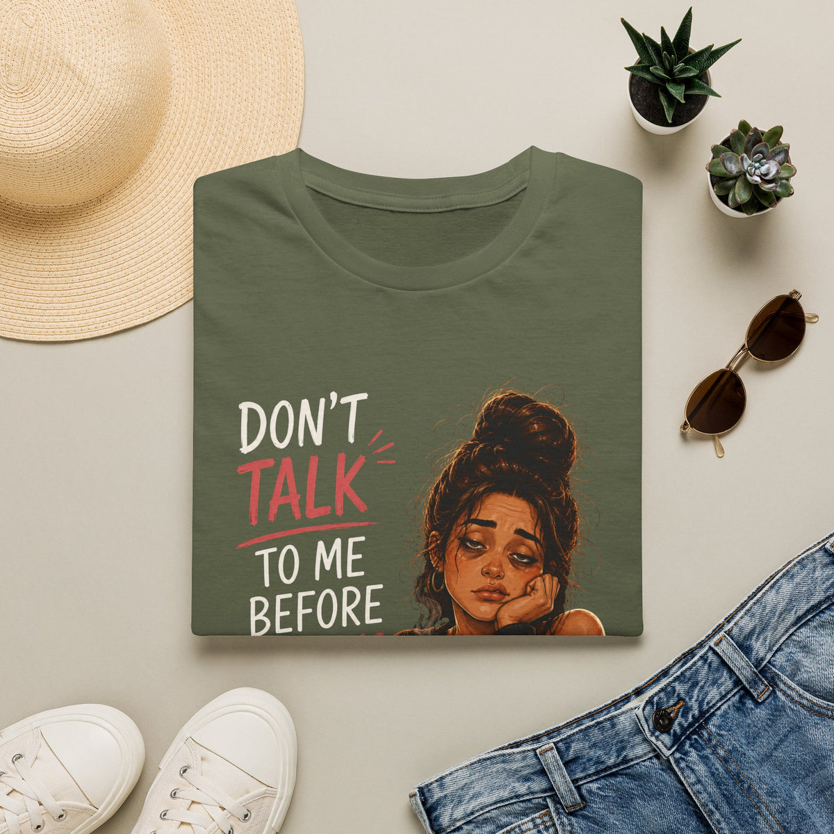 Don't Talk To Me Before Morning Coffee T-Shirt  – Funny Coffee Lover Women's Design