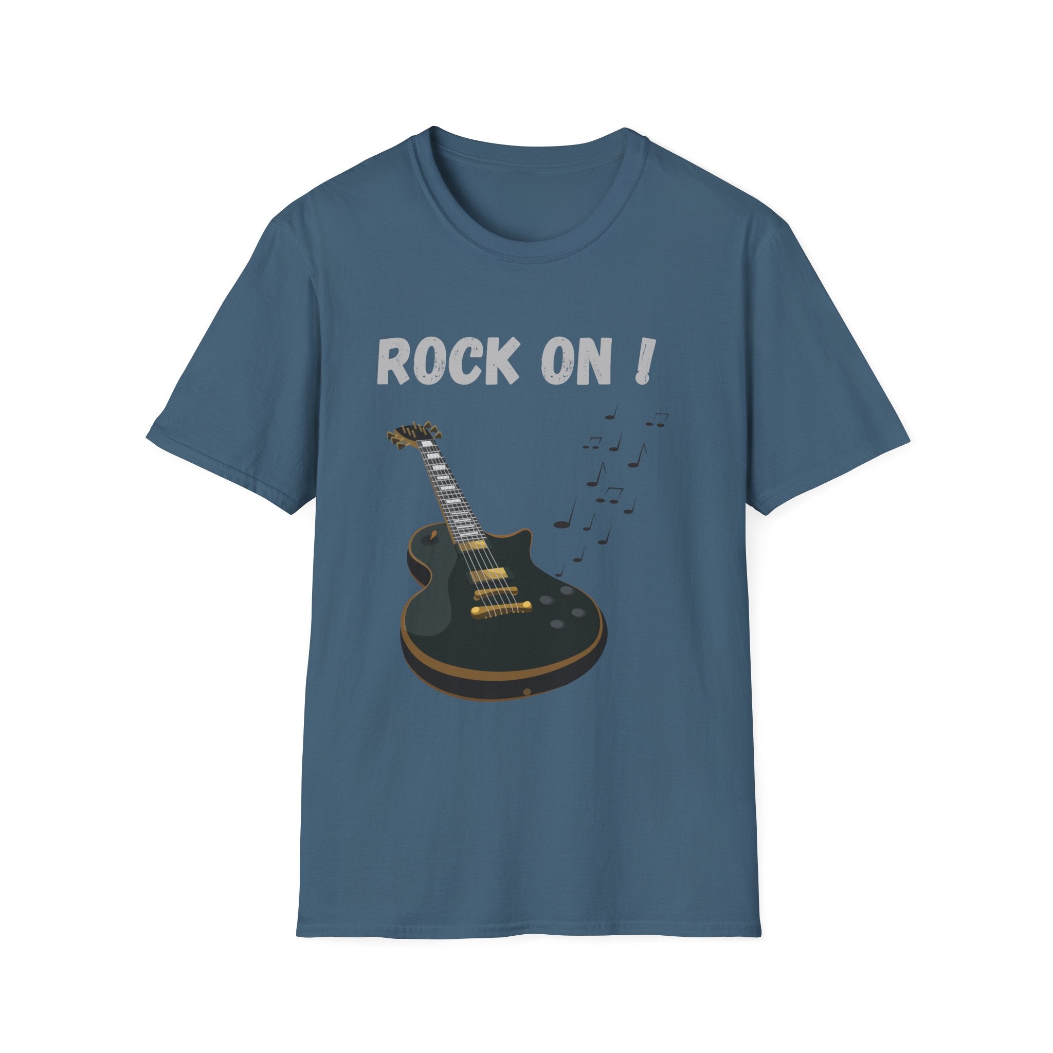 Rock On Guitar Music Lover Design | Electric Guitar Rock Fan Graphic  — Music Lover Graphic Tee