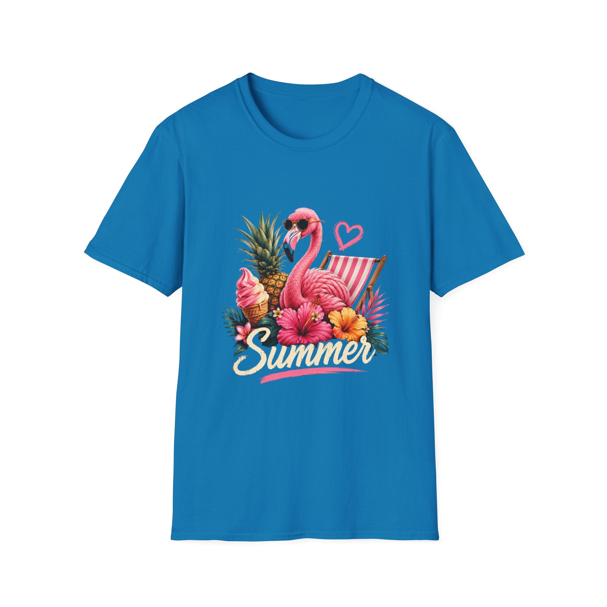 Flamingo Summer T-Shirt — Tropical Pineapple Beach Vibes