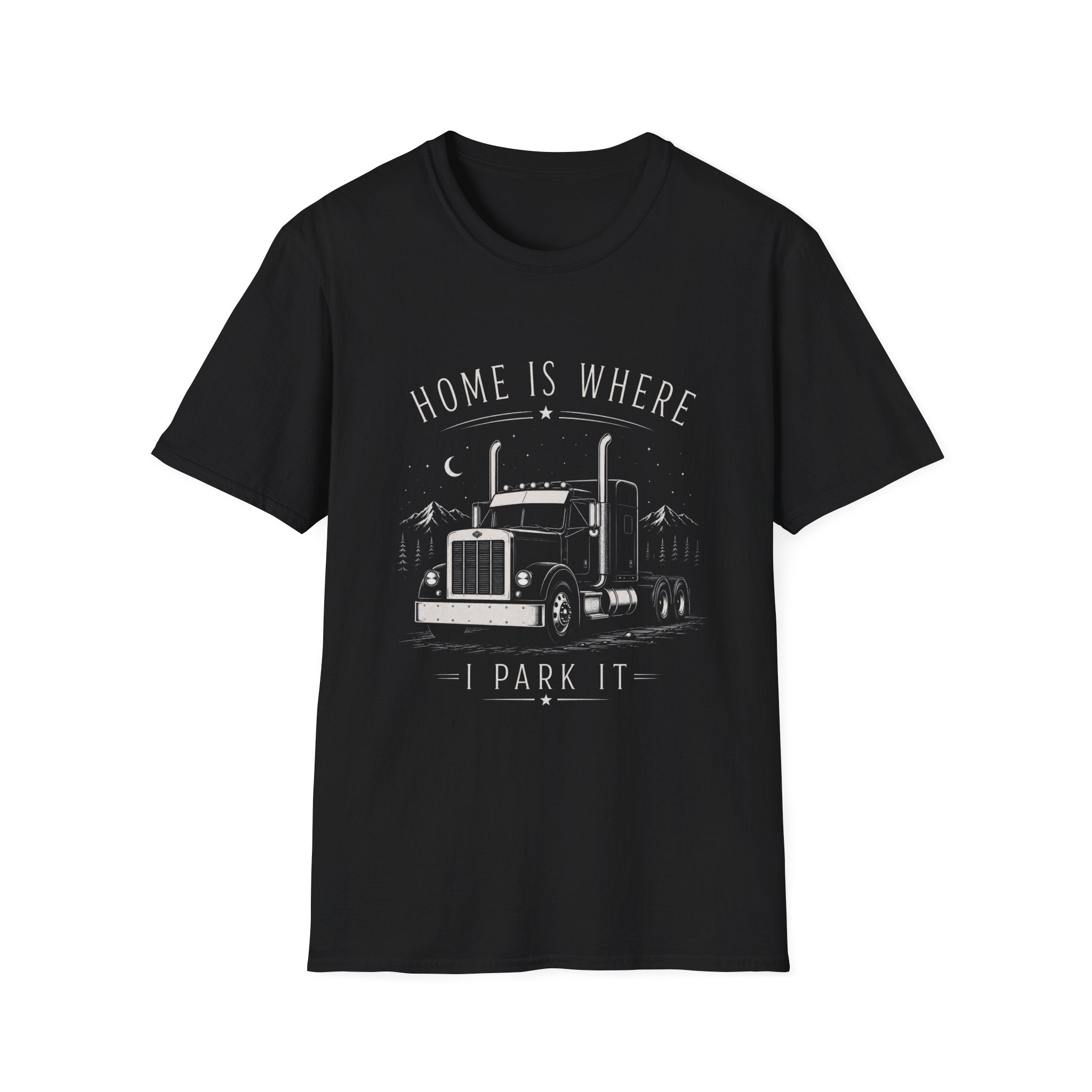 Home Is Where I Park It Trucker T-Shirt - Trucker Life & Freedom Design