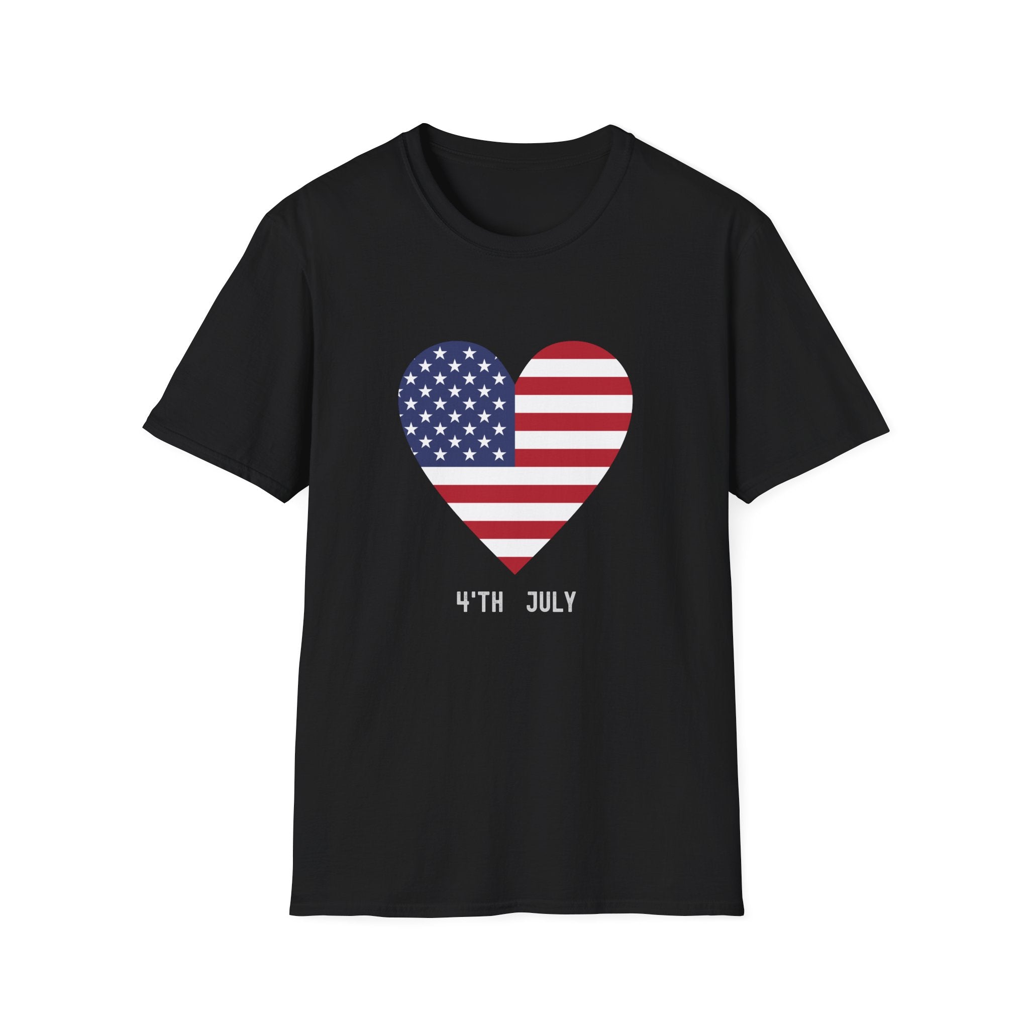 American Flag Heart T-Shirt — 4th of July Patriotic Tee