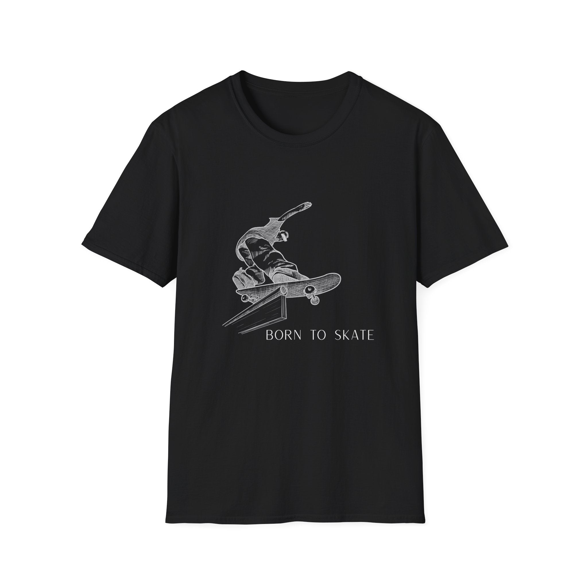 Skateboarder Graphic T-Shirt — "Born to Skate" Retro Skate Tee