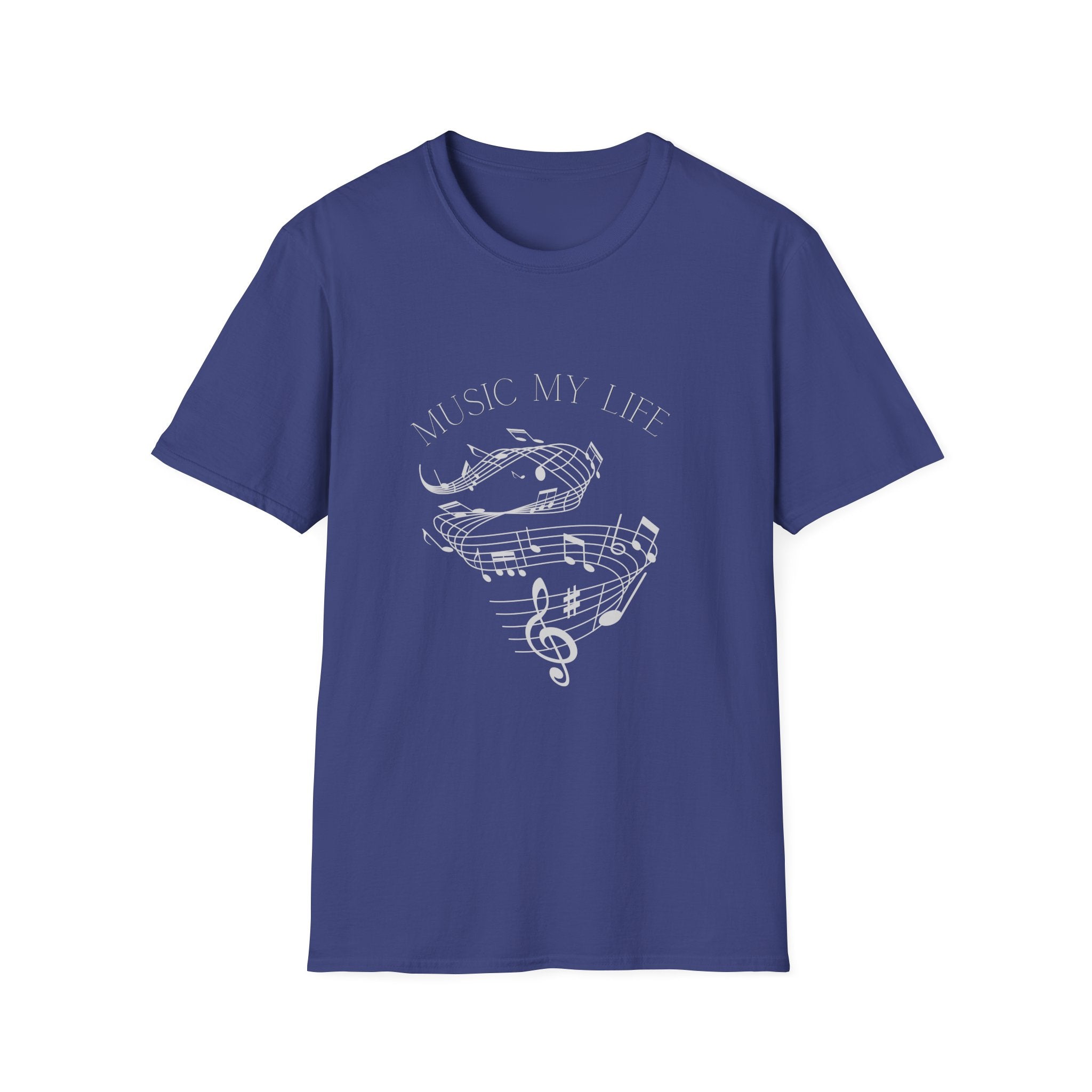 Music Is My Life T-Shirt — Retro Cassette & Notes Tee for Music Lovers - Elegant Musical Notes Lover Design