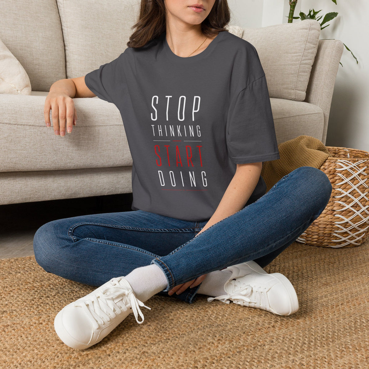 Stop Thinking Start Doing – Minimalist Motivational T-Shirt