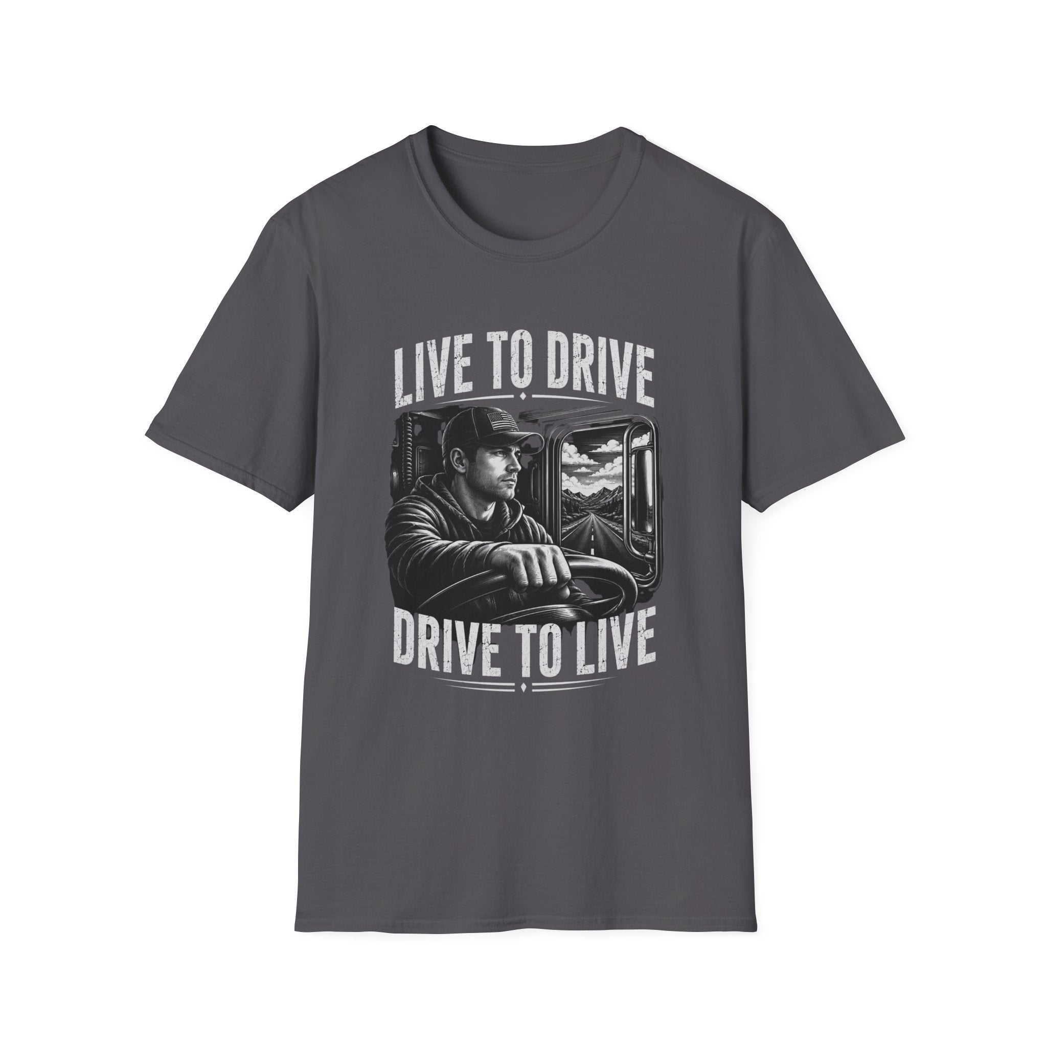 Live to Drive Trucker T‑Shirt — ‘Live to Drive, Drive to Live’ Graphic Tee