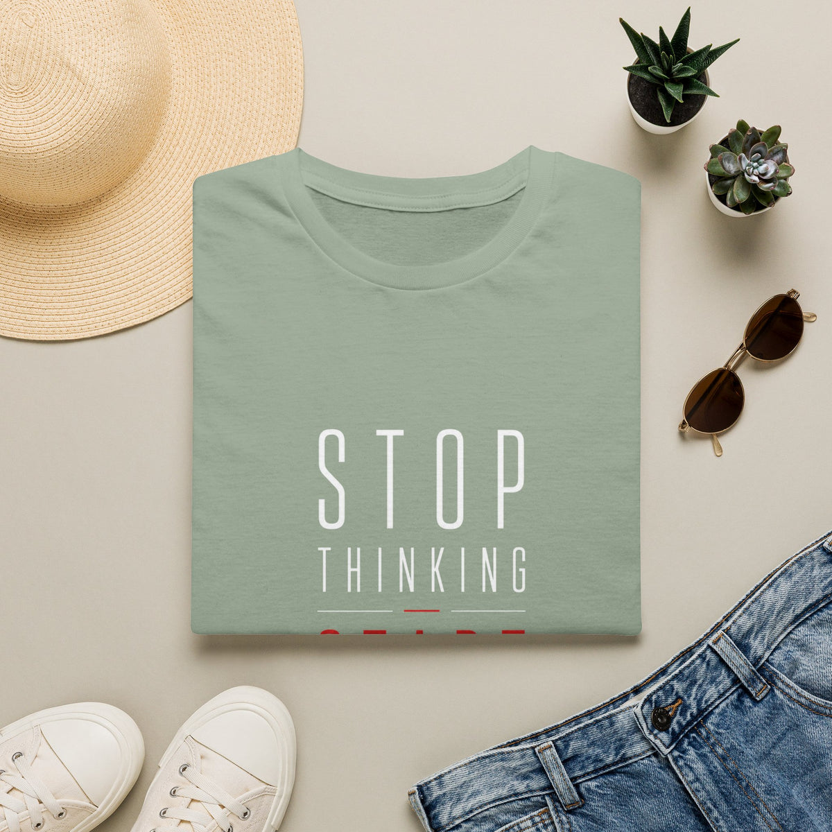 Stop Thinking Start Doing – Minimalist Motivational T-Shirt
