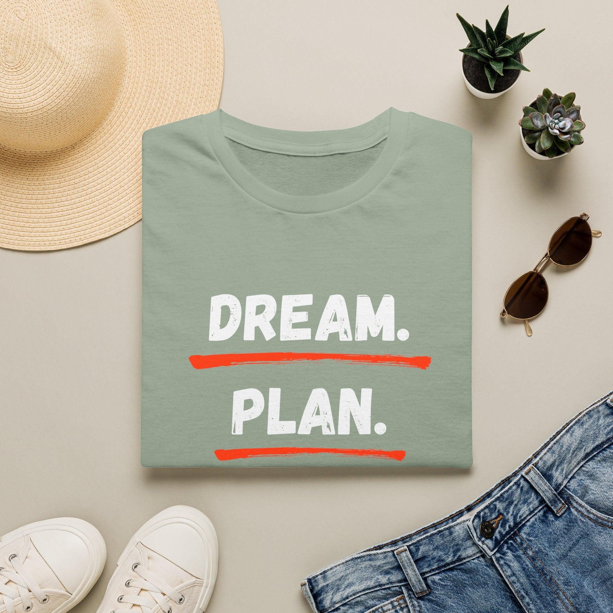 Dream. Plan. Do. T-Shirt — Motivational Graphic Tee for Goal-Getters -  Minimalist Motivational Typography T-Shirt
