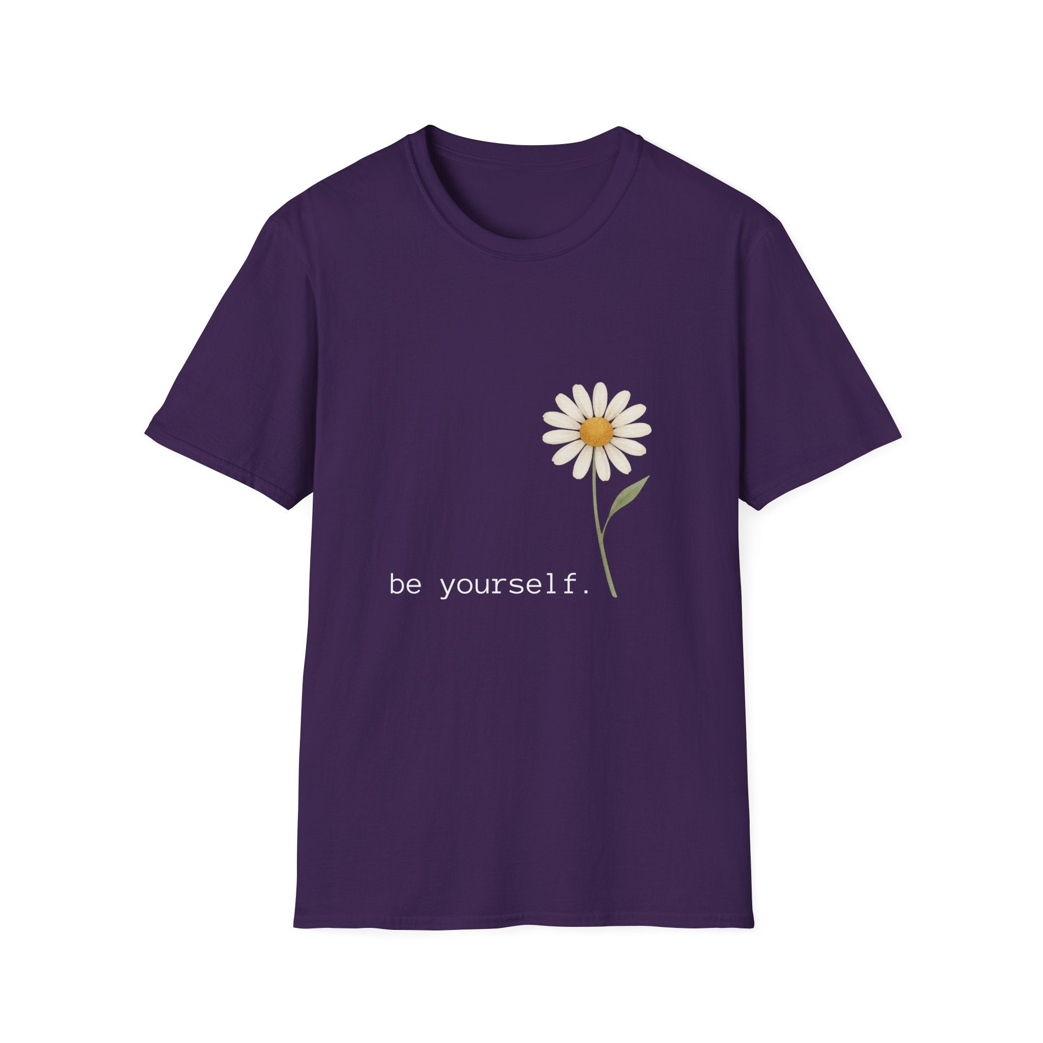 Daisy 'Be Yourself' T-Shirt — Minimal Floral Graphic Tee