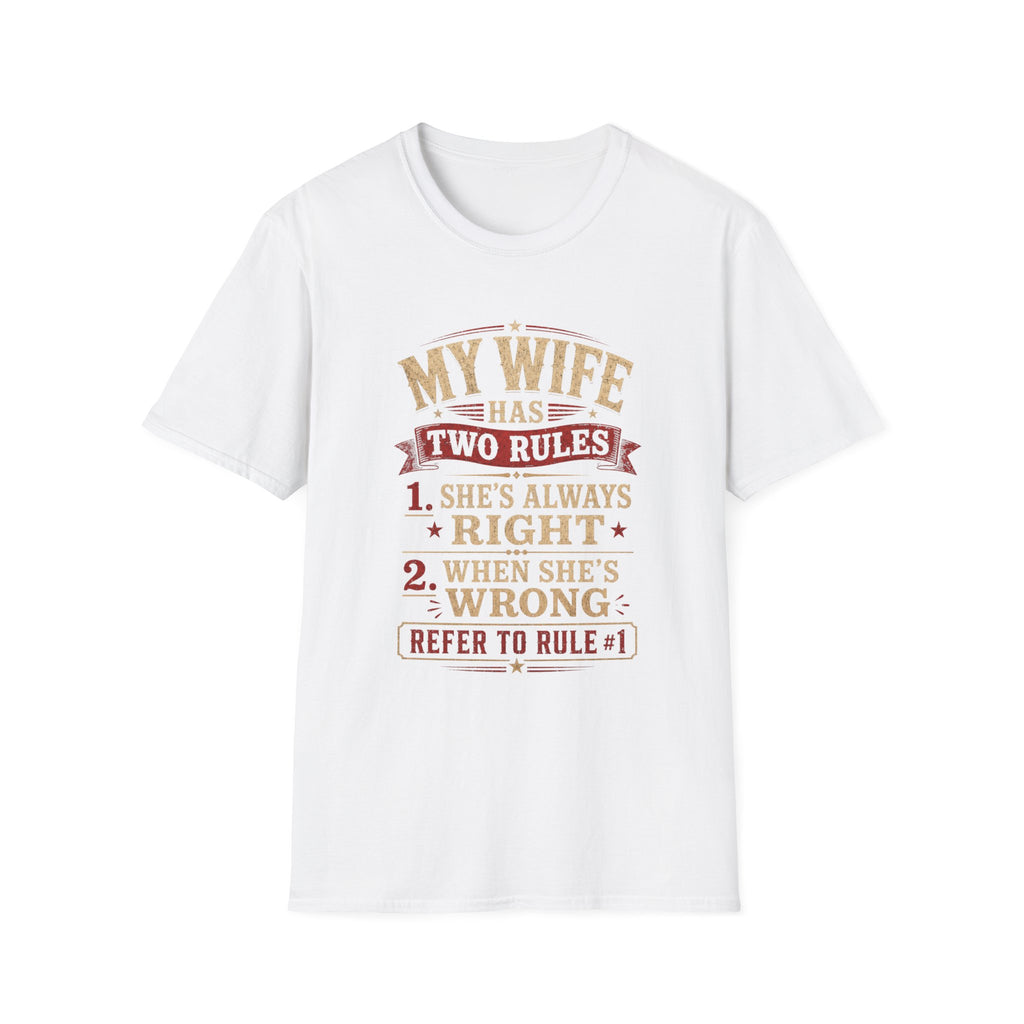 “My Wife Has Two Rules” Funny Couples Humor Tee -  Funny Marriage Humor Vintage Design