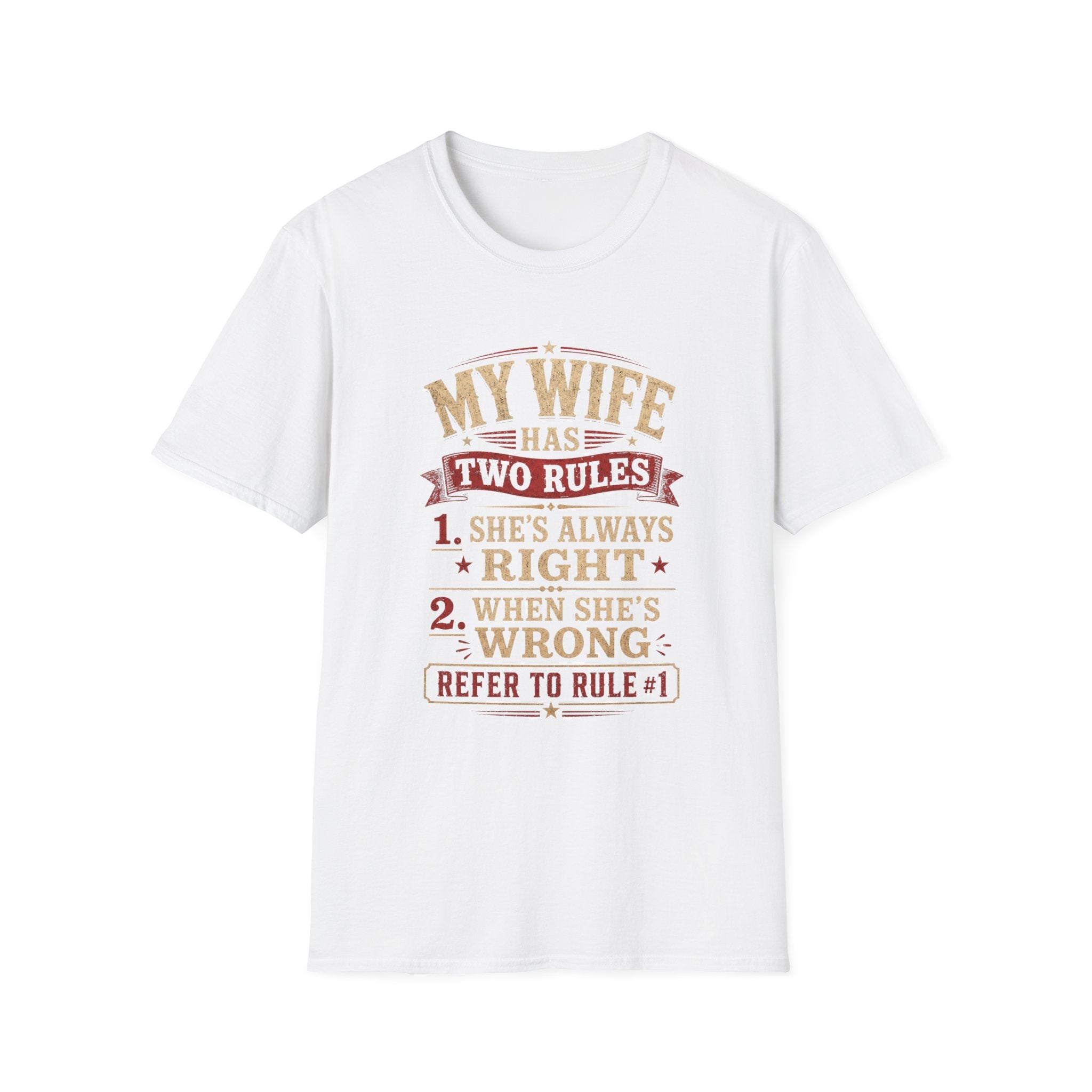 “My Wife Has Two Rules” Funny Couples Humor Tee -  Funny Marriage Humor Vintage Design