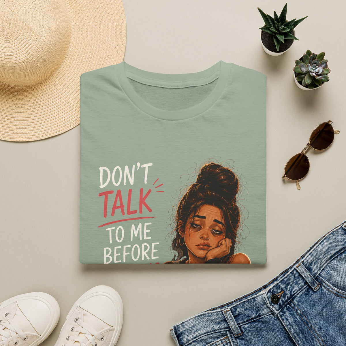 Don't Talk To Me Before Morning Coffee T-Shirt  – Funny Coffee Lover Women's Design