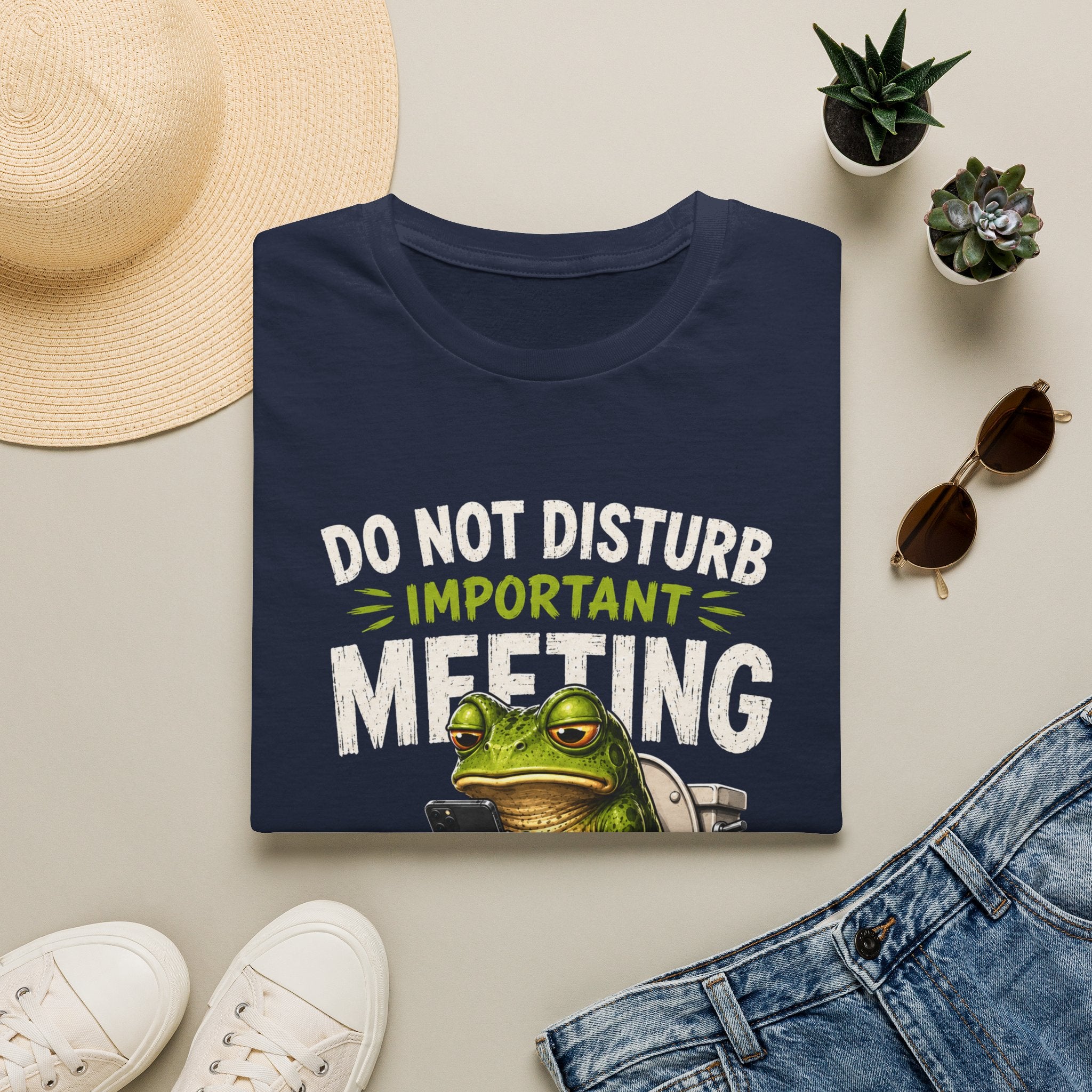 T-Shirt — Do Not Disturb Important Meeting (Funny Frog on Toilet)