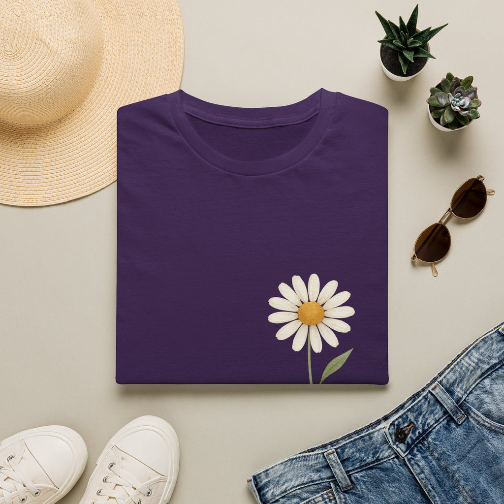 Daisy 'Be Yourself' T-Shirt — Minimal Floral Graphic Tee