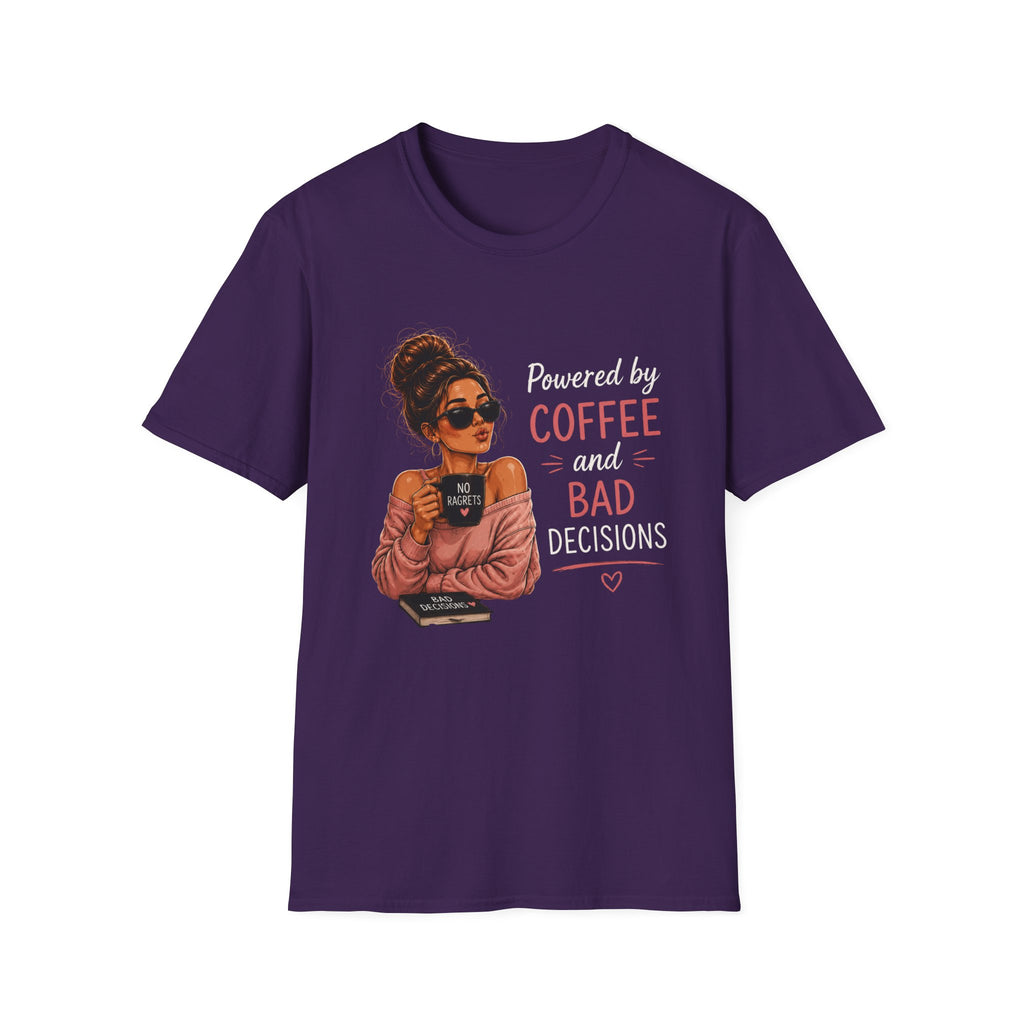 Powered by Coffee and Bad Decisions – Funny Coffee Lover Women's Design