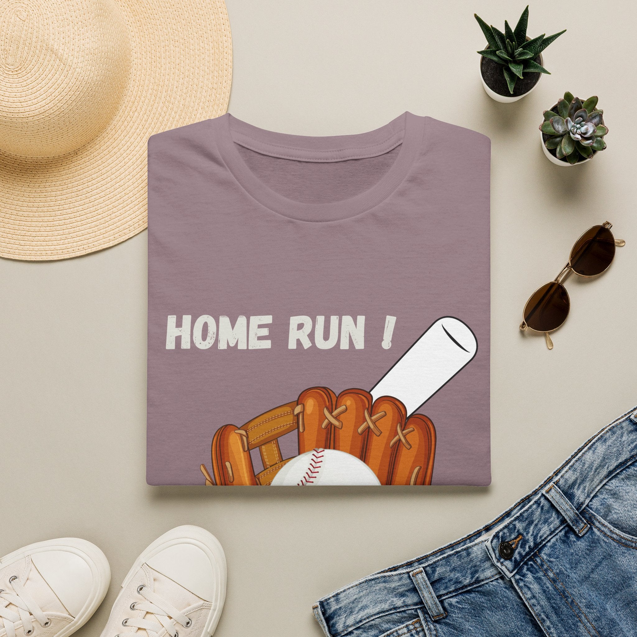 Baseball Home Run T-Shirt — Glove, Ball & Bat Graphic Tee - Bat Ball and Glove Sports Graphic