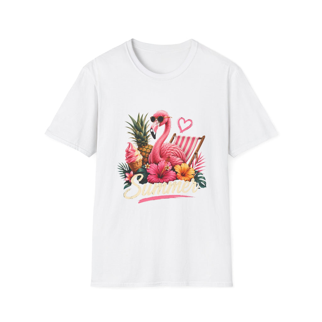 Flamingo Summer T-Shirt — Tropical Pineapple Beach Vibes