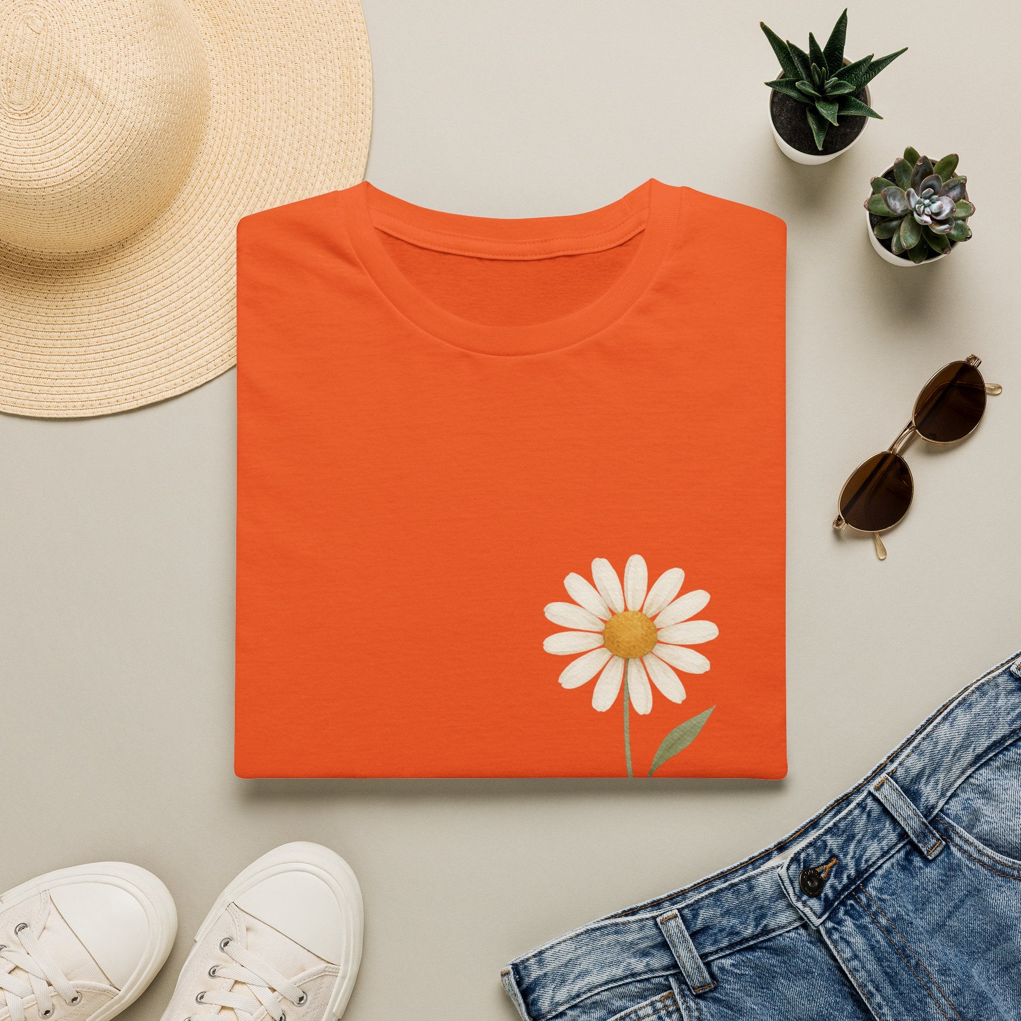 Daisy 'Be Yourself' T-Shirt — Minimal Floral Graphic Tee