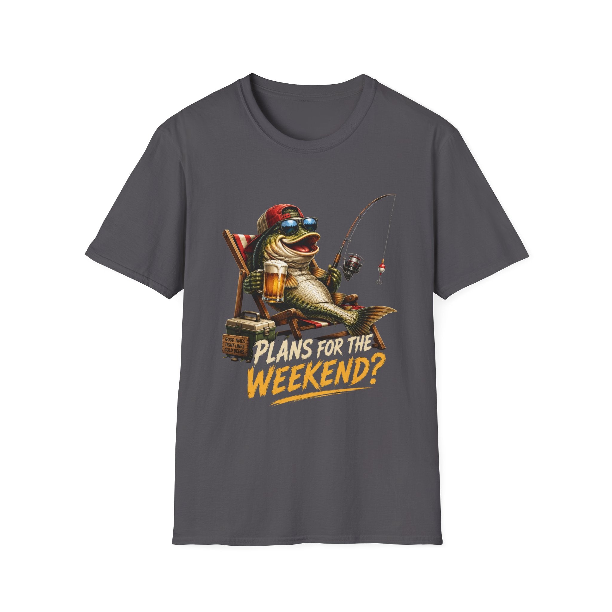 Fishing Frog T‑Shirt — "Plans for the Weekend?" Relaxed Weekend Fishing Tee