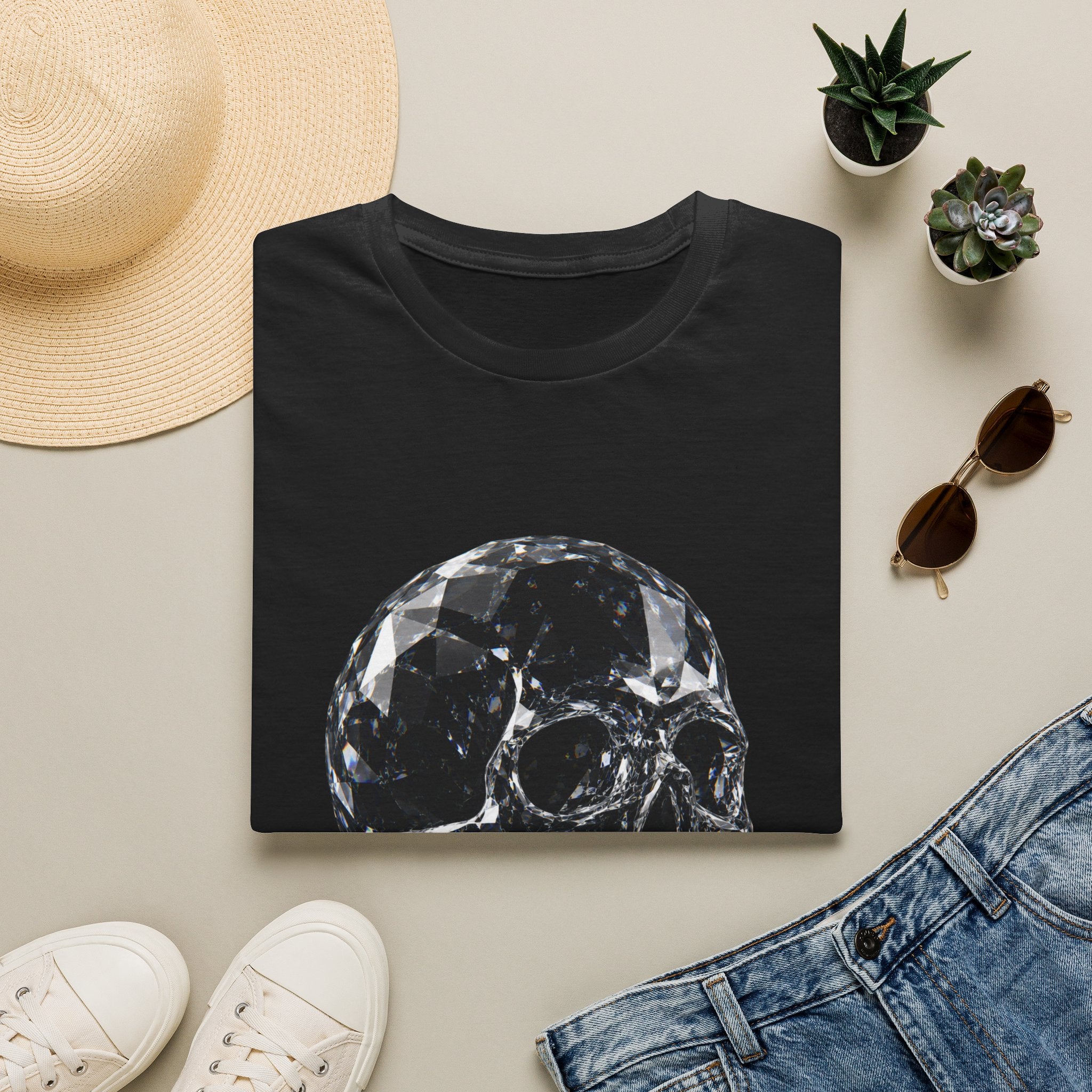 Gemstone Skull T-Shirt — Black Crystal Skull Graphic Tee