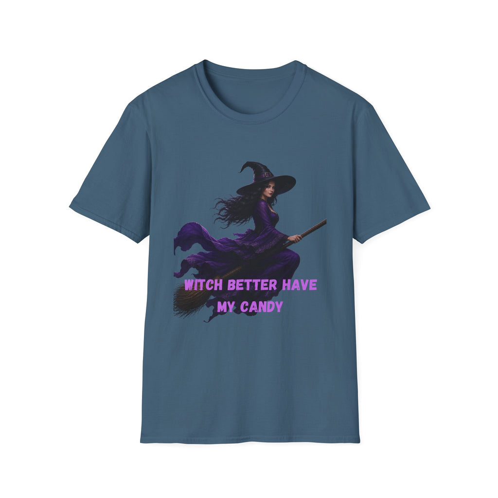 Witch Better Have My Candy T-Shirt — Purple Witch Halloween Tee