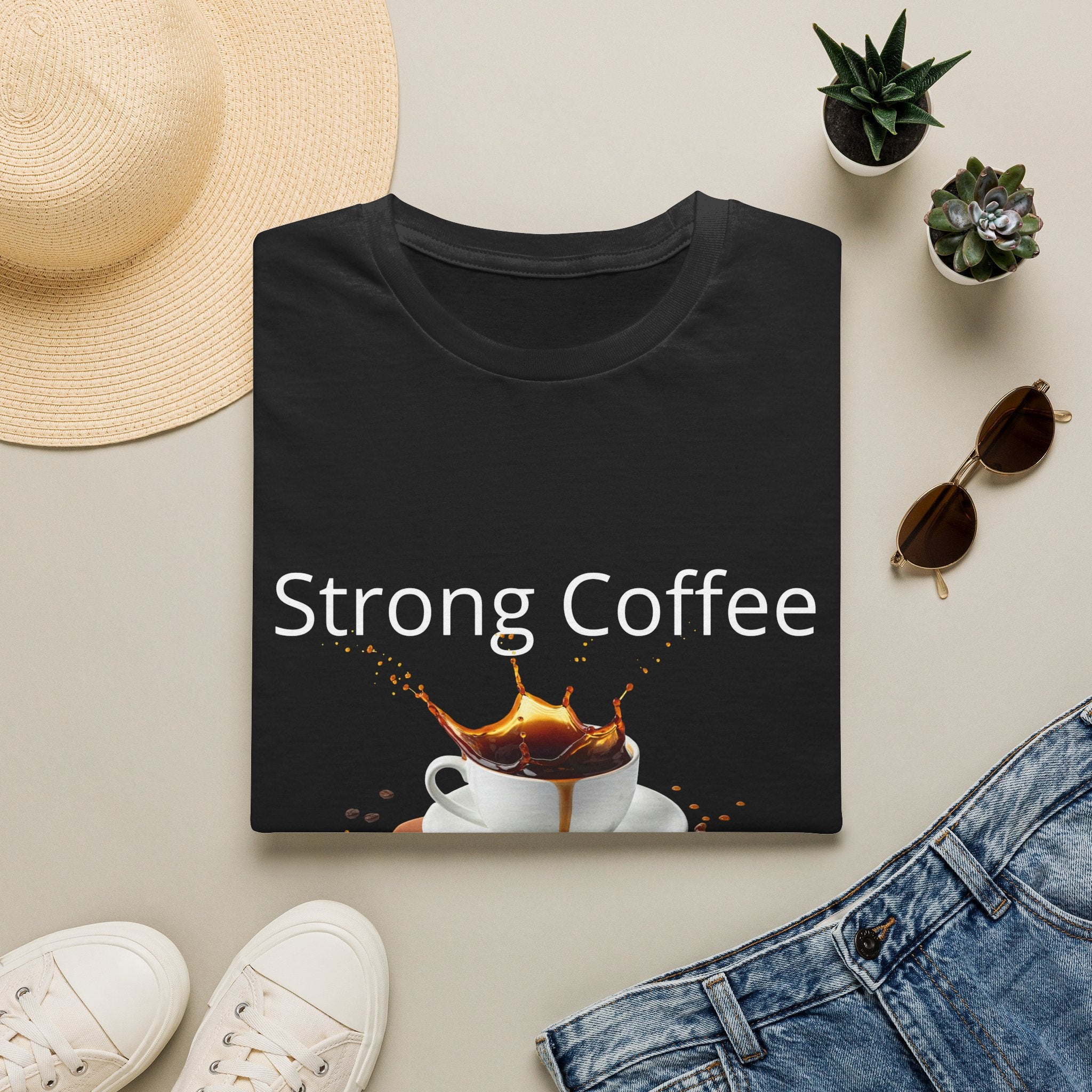 Strong Coffee Strong Mind T-Shirt — Bold Coffee Lover Tee - Motivational Coffee Lover Quote with Splash Art