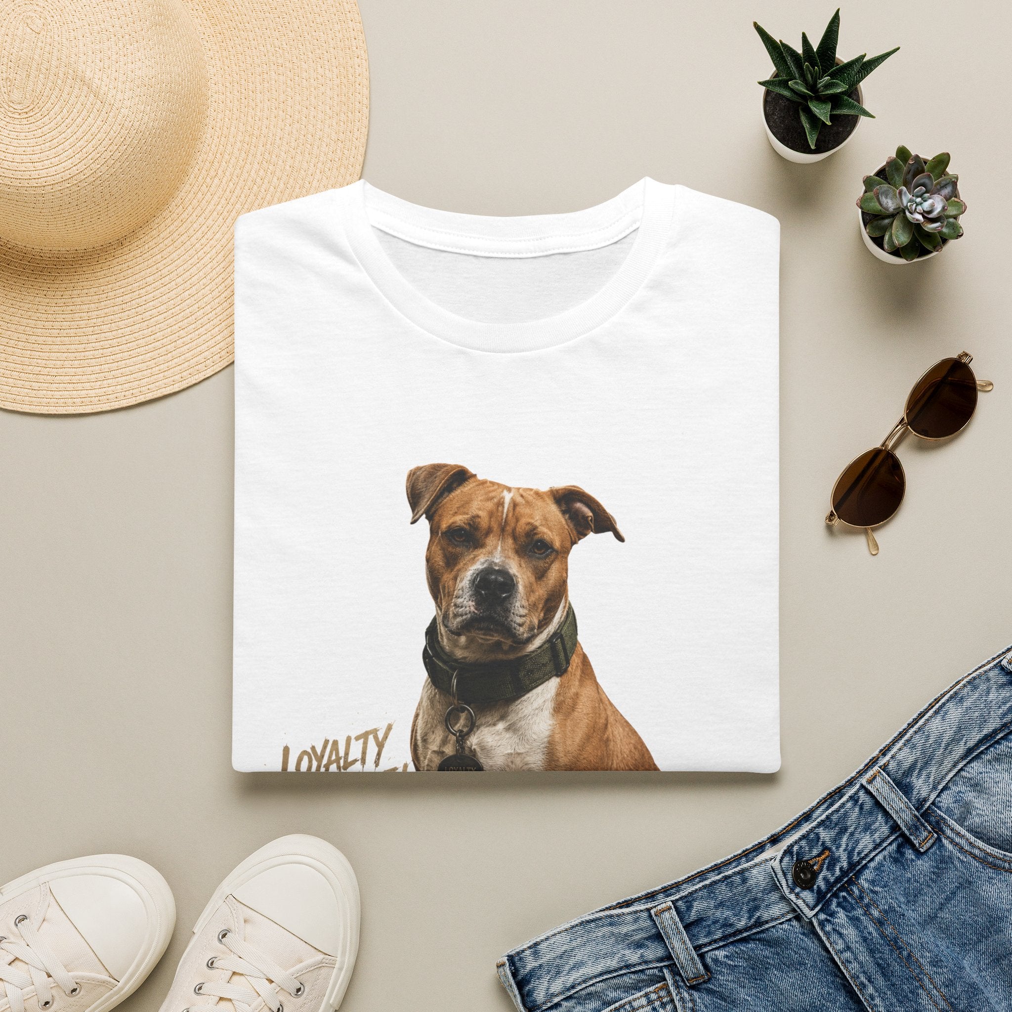 Pit Bull Loyalty Graphic T-Shirt — "Loyalty Strength Respect" Dog Tee