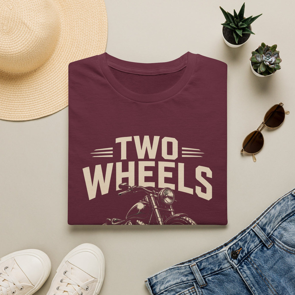 Two Wheels Move the Soul Motorcycle T-Shirt – Vintage Motorcycle Freedom Rider Design