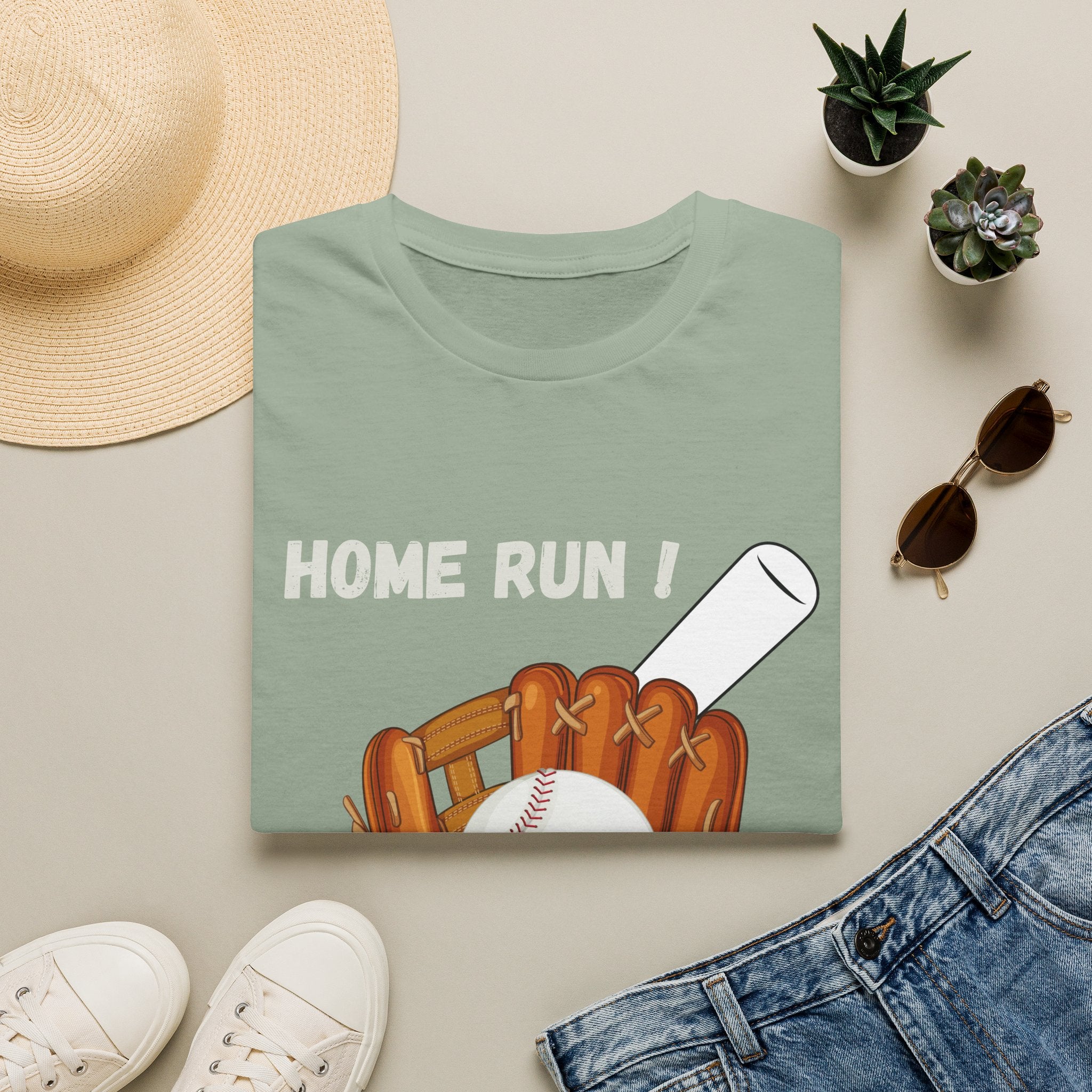 Baseball Home Run T-Shirt — Glove, Ball & Bat Graphic Tee - Bat Ball and Glove Sports Graphic