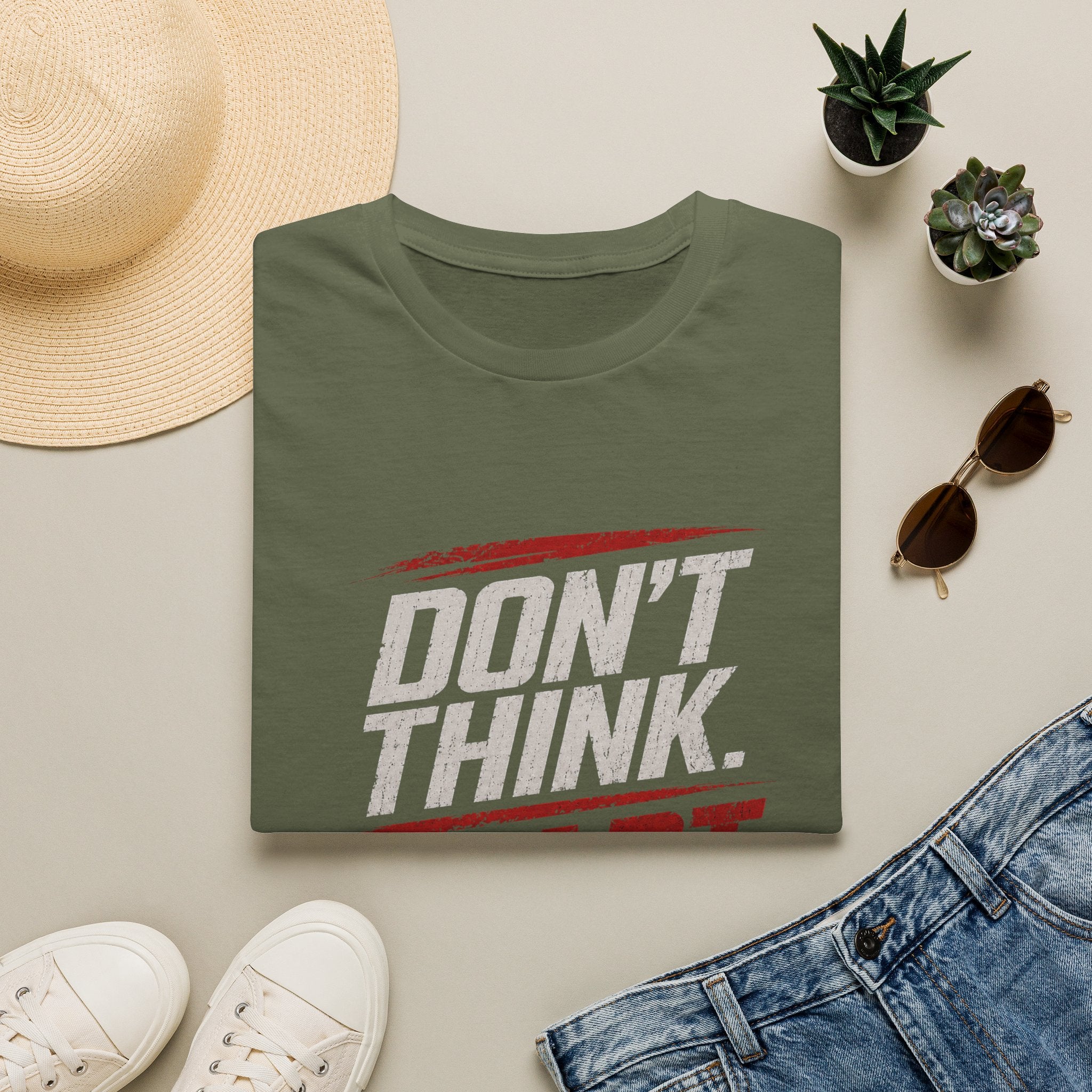 "Don't Think. Start Today." Inspirational  Tee -  Minimalist Motivational Quote T-Shirt