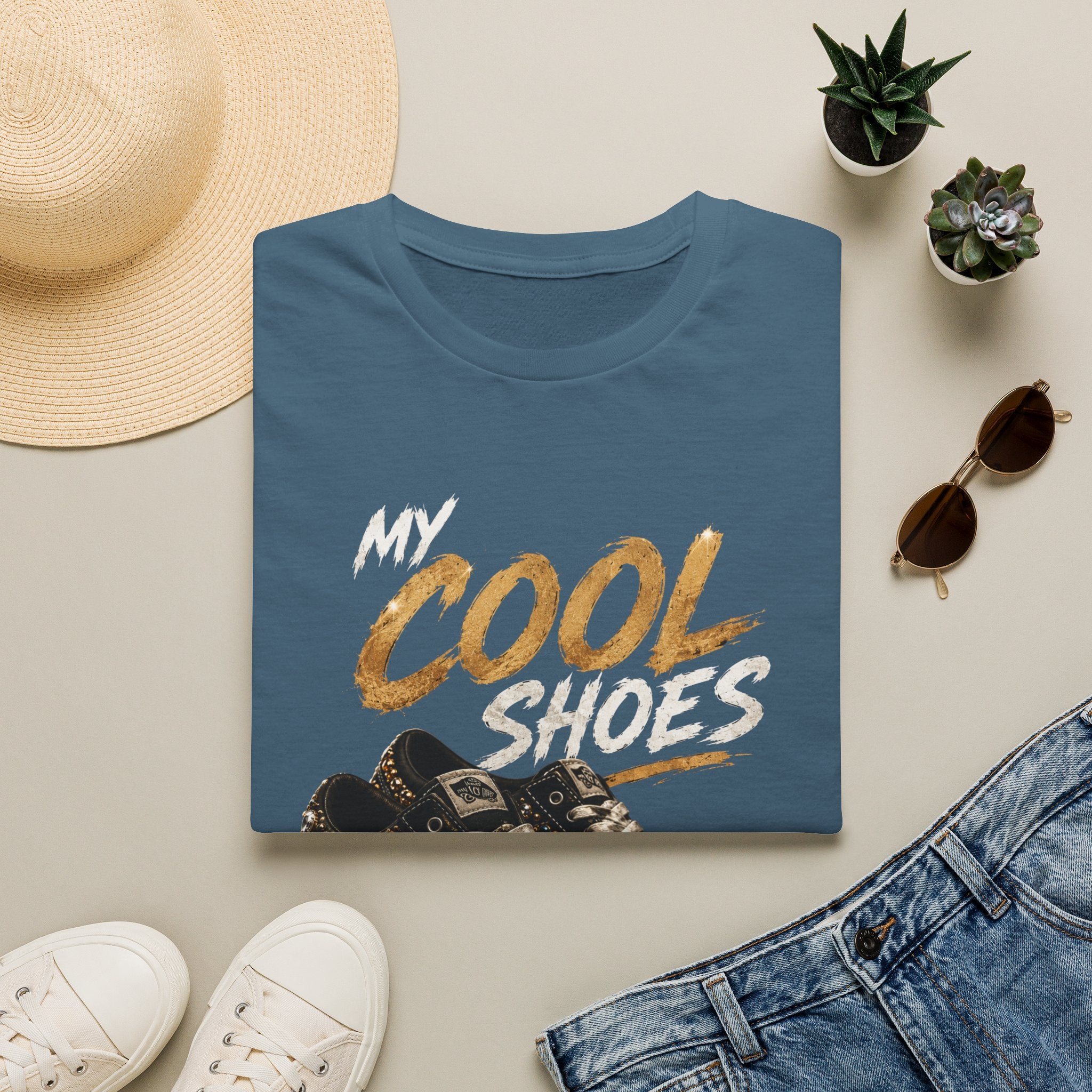 Cool Shoes T‑Shirt — "My Cool Shoes" Graphic Tee - Glam Streetwear Fashion Sneaker Quote Design
