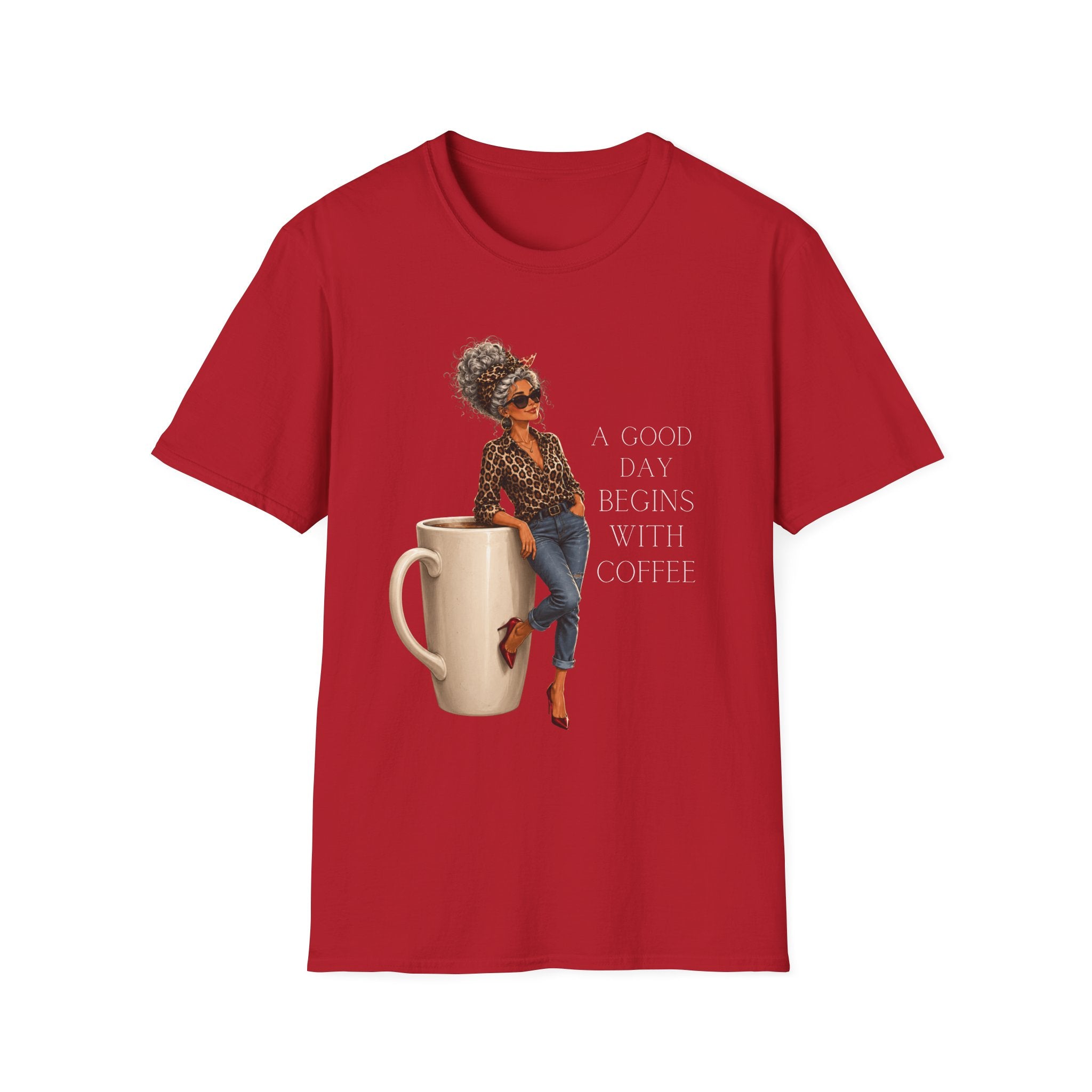 Coffee Morning T-Shirt — "A Good Day Begins With Coffee" Graphic Tee