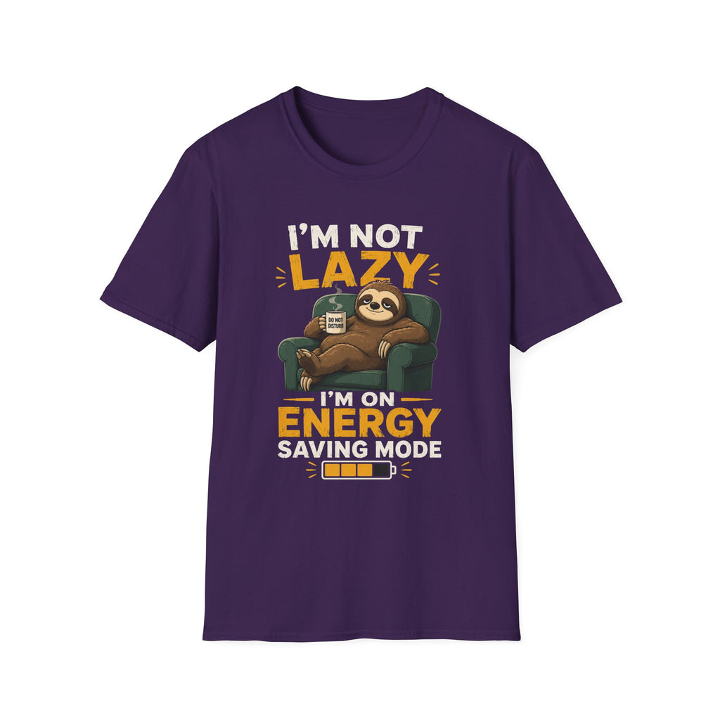 I'm Not Lazy, I'm on Energy Saving Mode – Funny Sloth Coffee Lover Design — Energy Saving Mode Graphic Tee