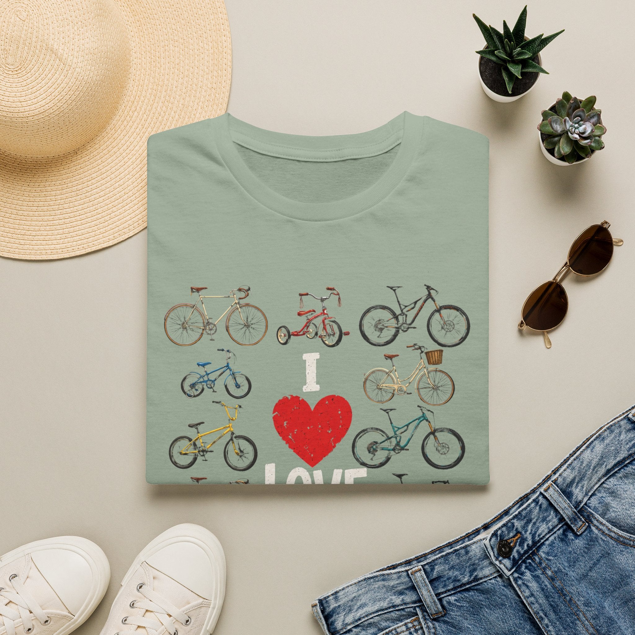 I Love My Bike Vintage Bicycle Lover Cycling Design  — Cute Bicycle Lover Graphic Tee
